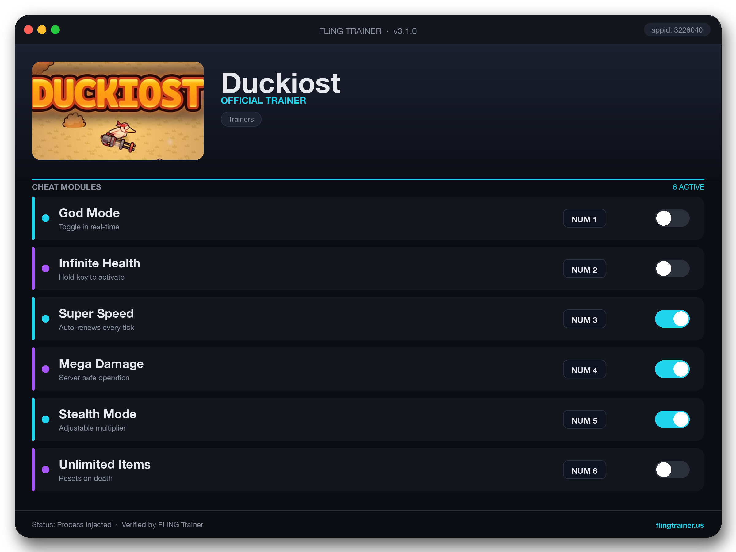 Duckiost Trainer interface