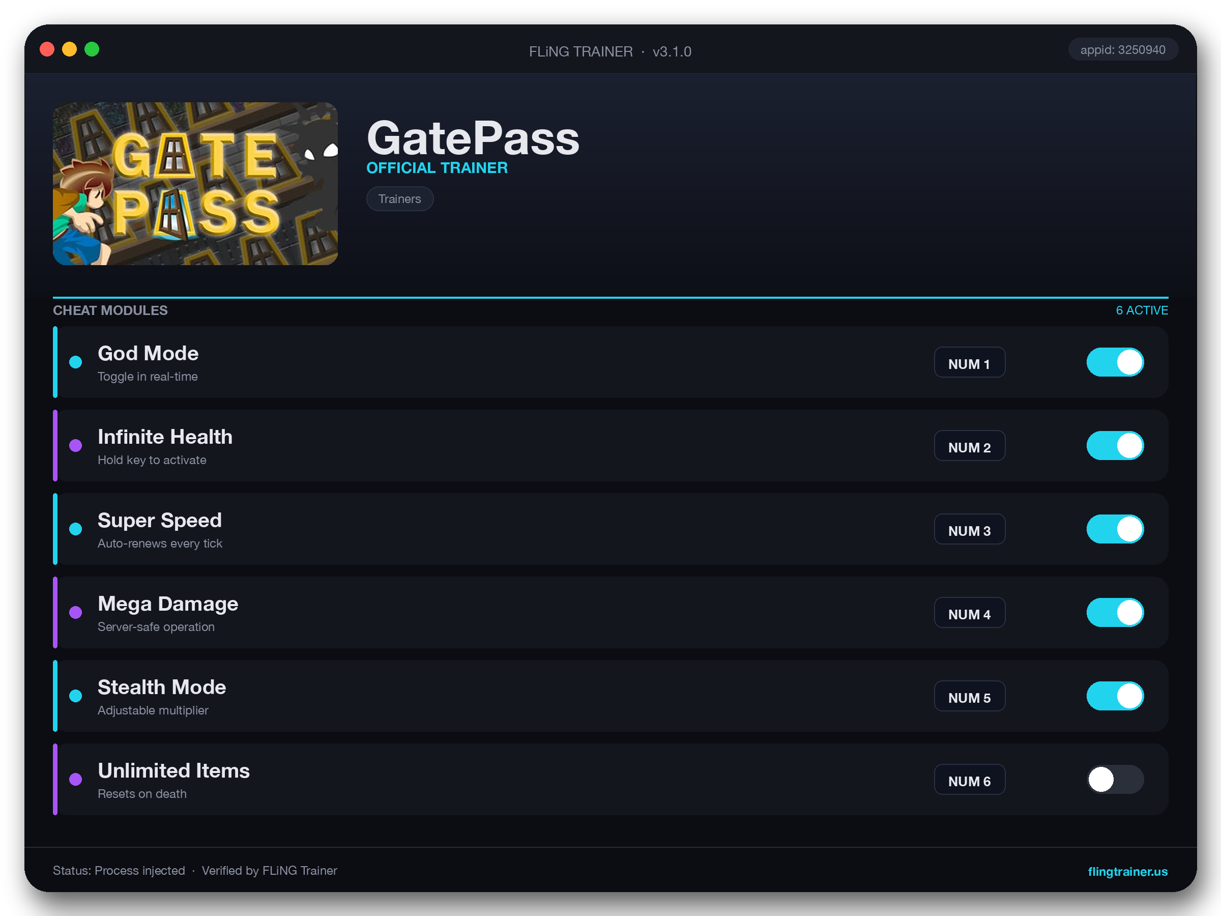 GatePass Trainer interface