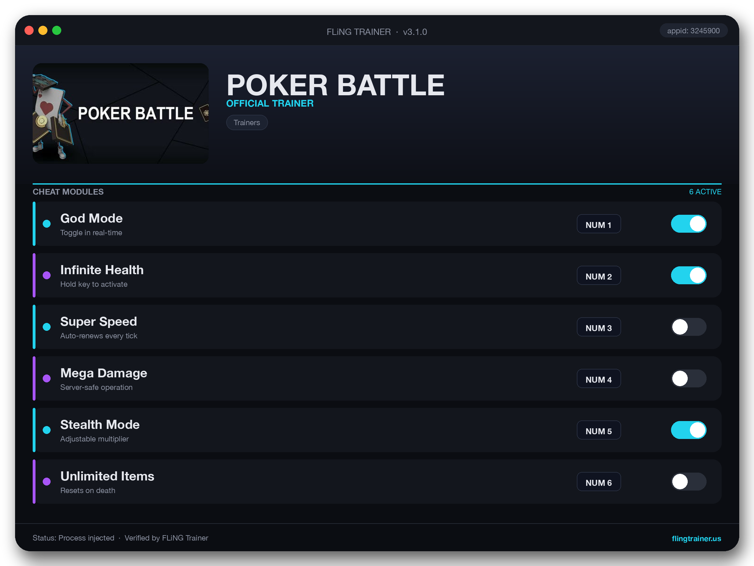 POKER BATTLE Trainer interface