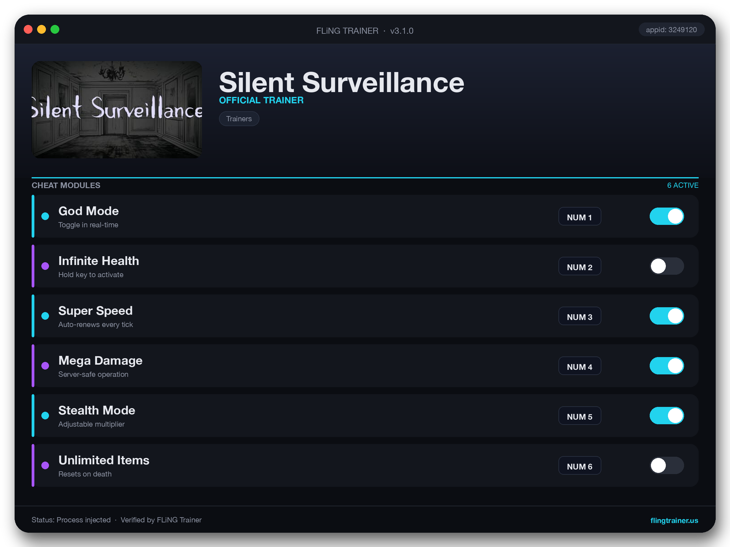 Silent Surveillance Trainer interface