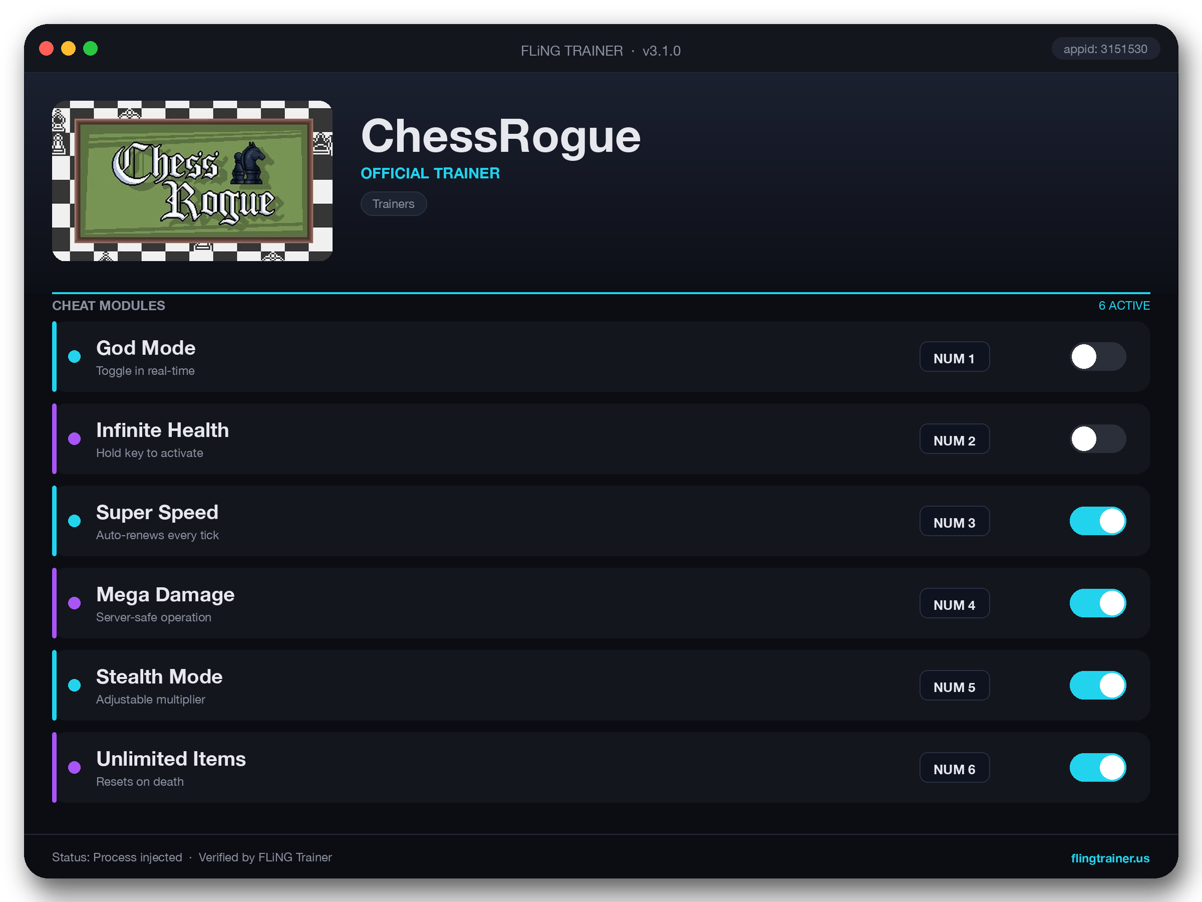 ChessRogue Trainer interface