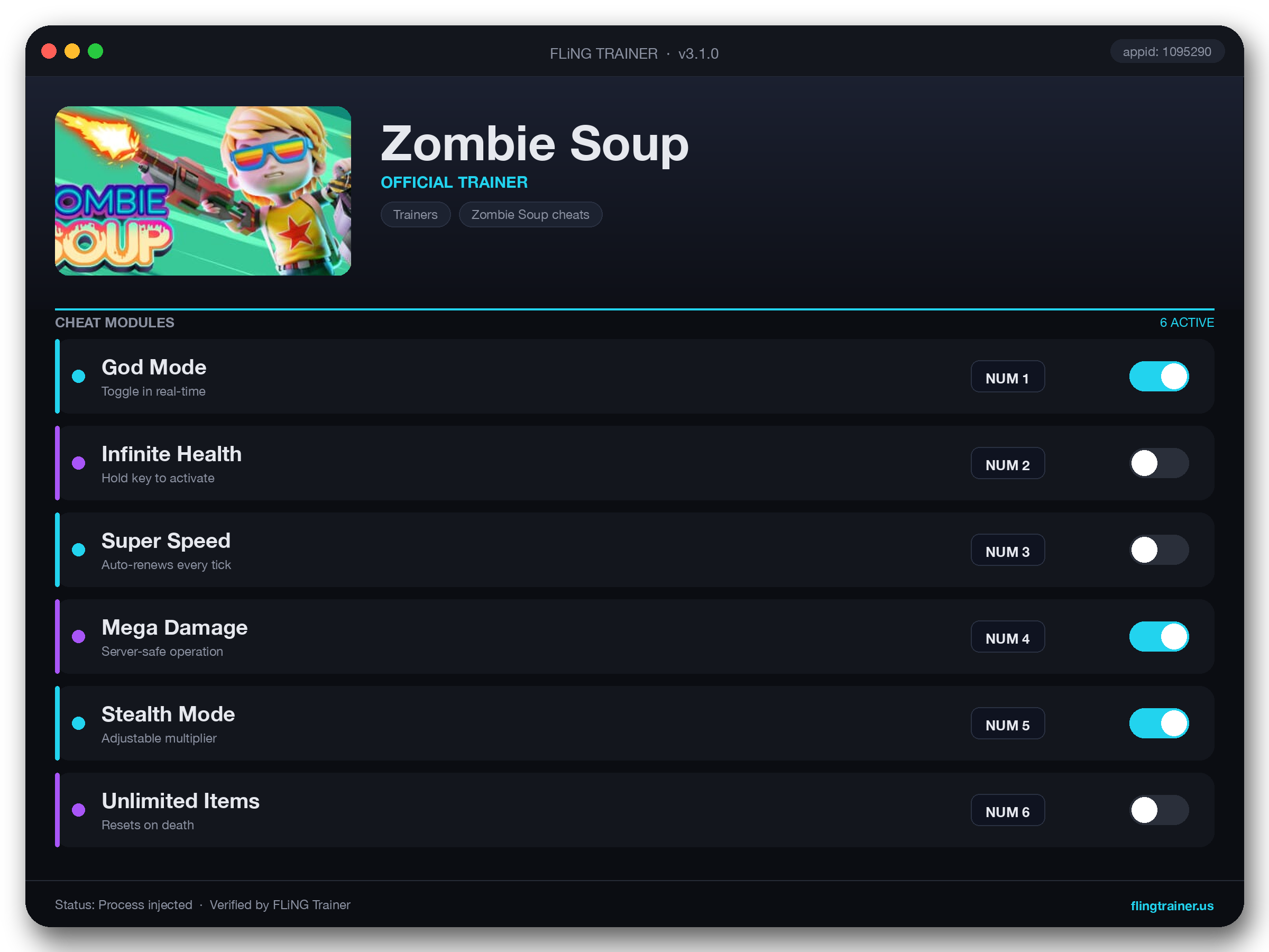 Zombie Soup Trainer interface