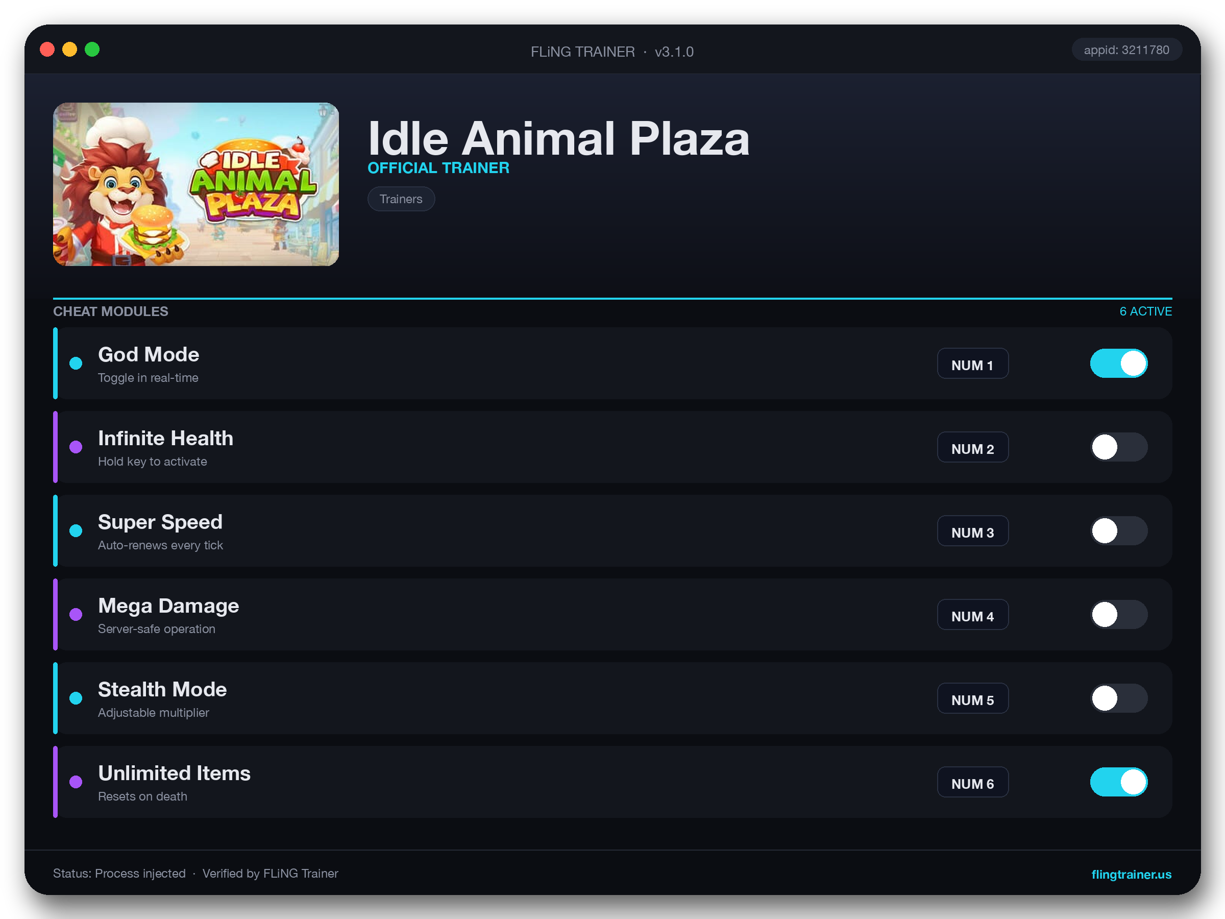 Idle Animal Plaza Trainer interface