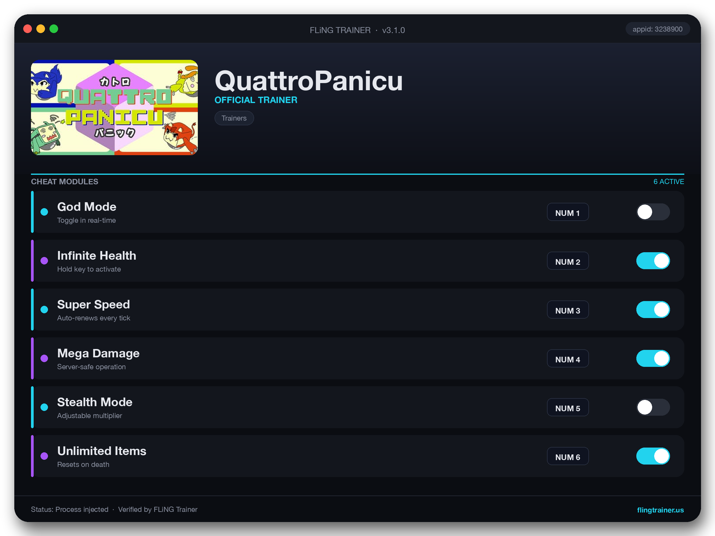QuattroPanicu Trainer interface