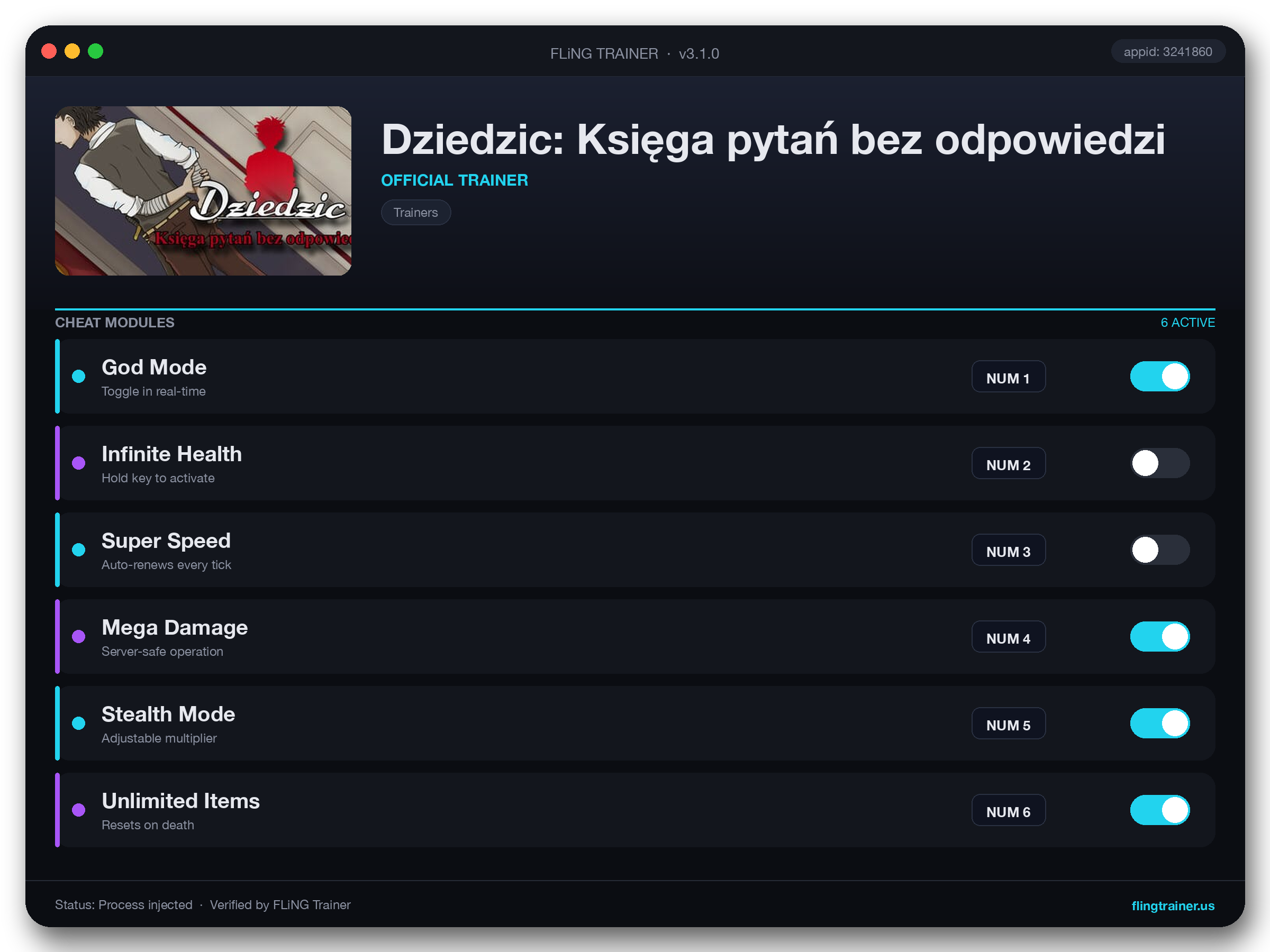 Dziedzic: Księga pytań bez odpowiedzi Trainer interface