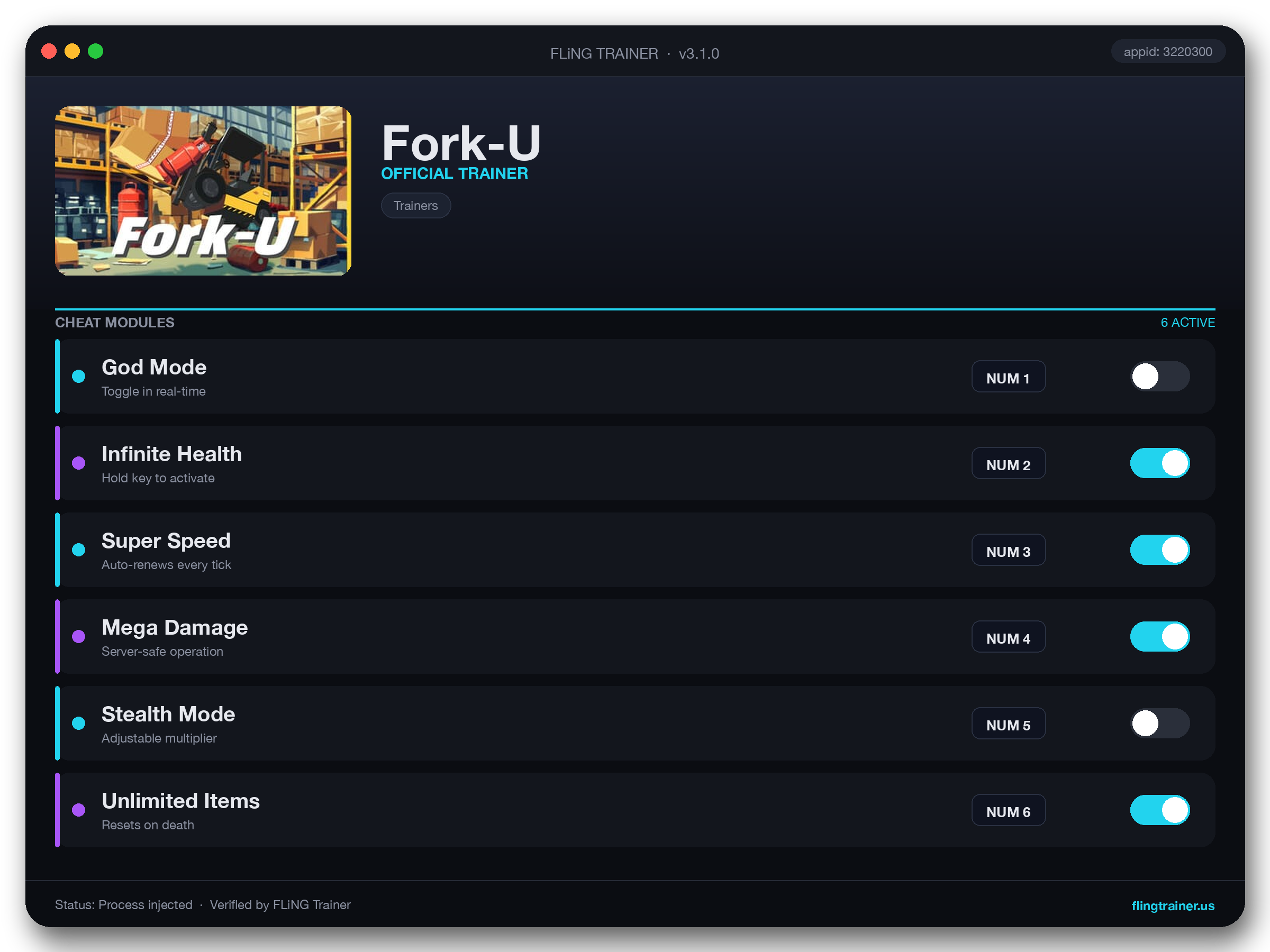 Fork-U Trainer interface