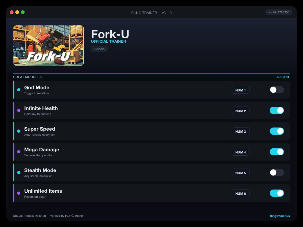 Fork-U Trainer interface