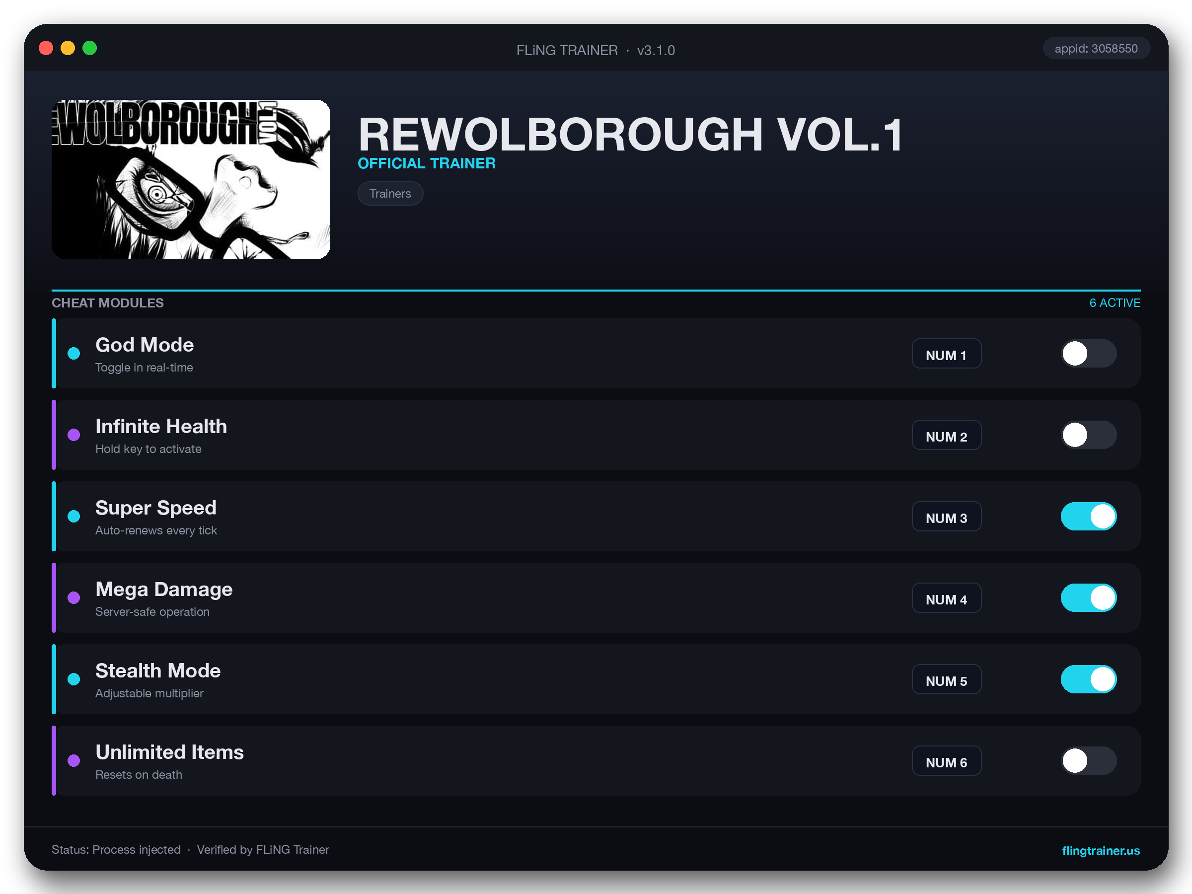 REWOLBOROUGH VOL.1 Trainer interface