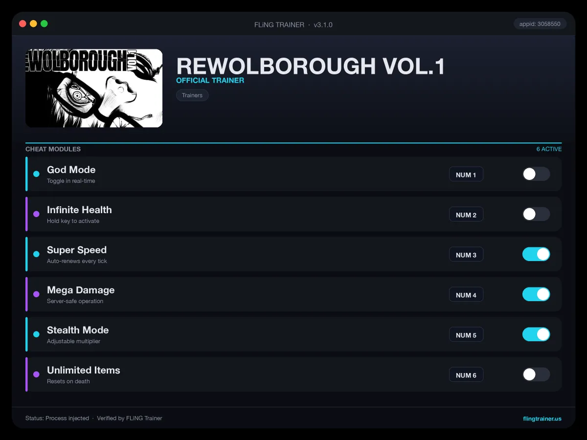 REWOLBOROUGH VOL.1 Trainer interface