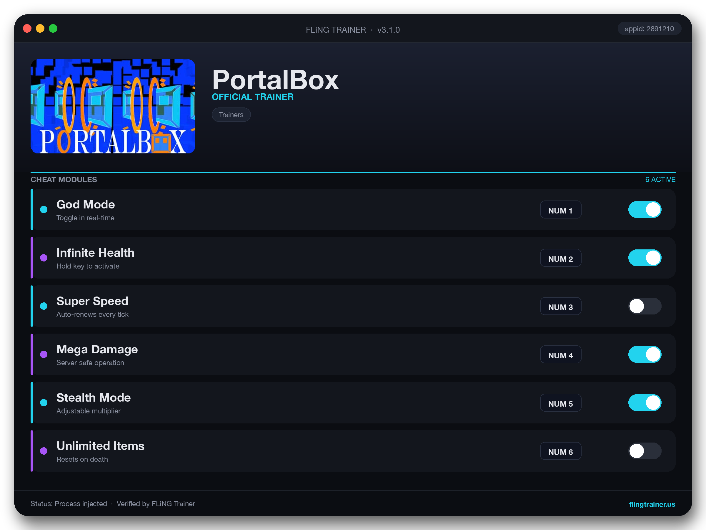 PortalBox Trainer interface