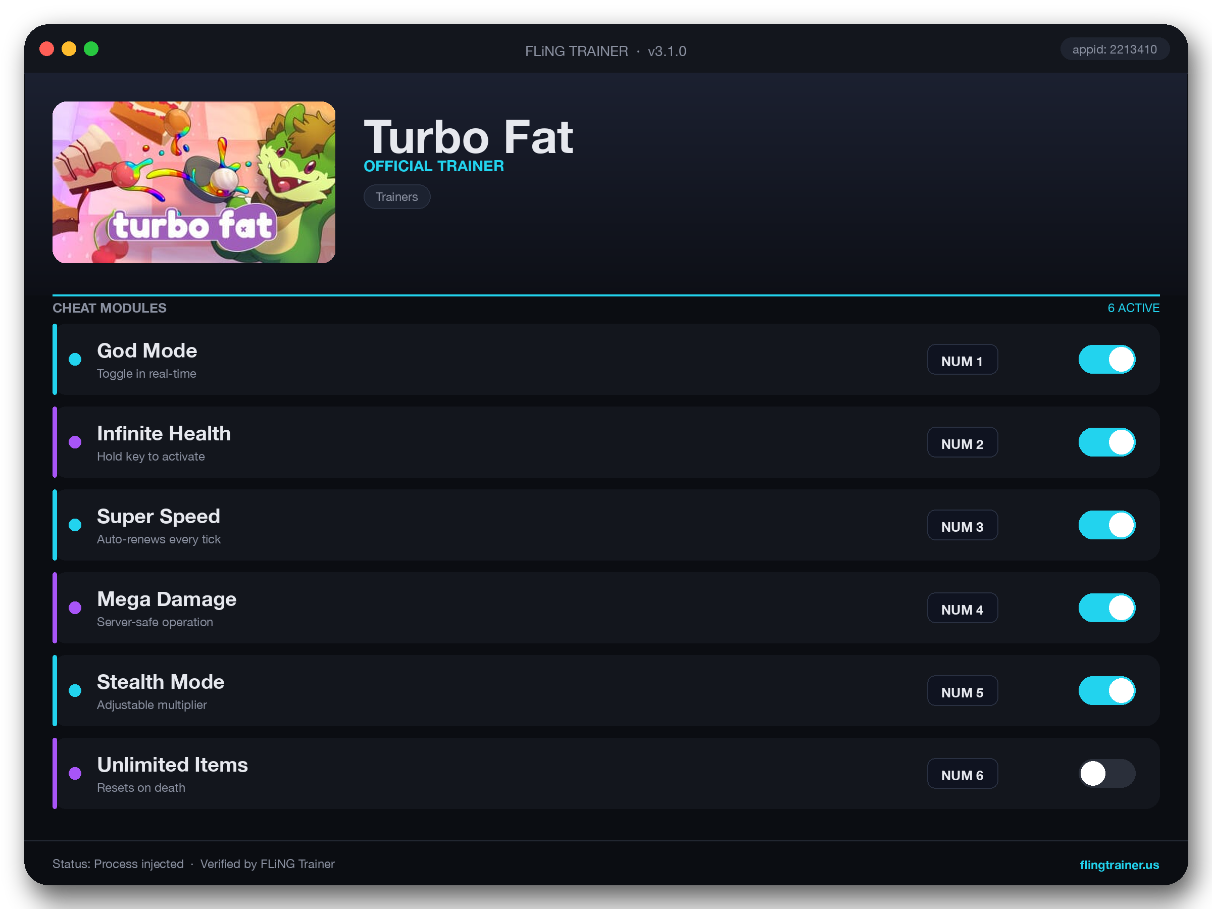 Turbo Fat Trainer interface