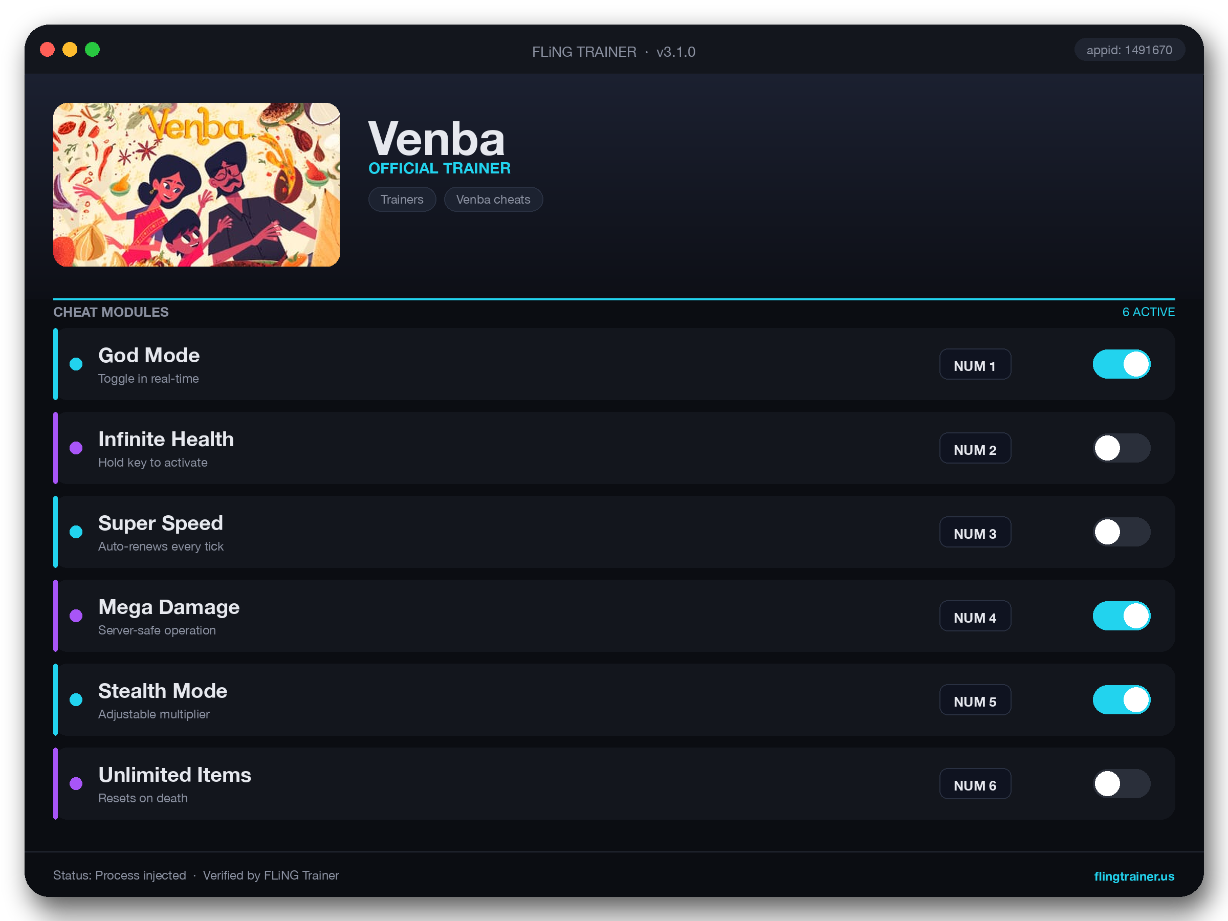Venba Trainer interface