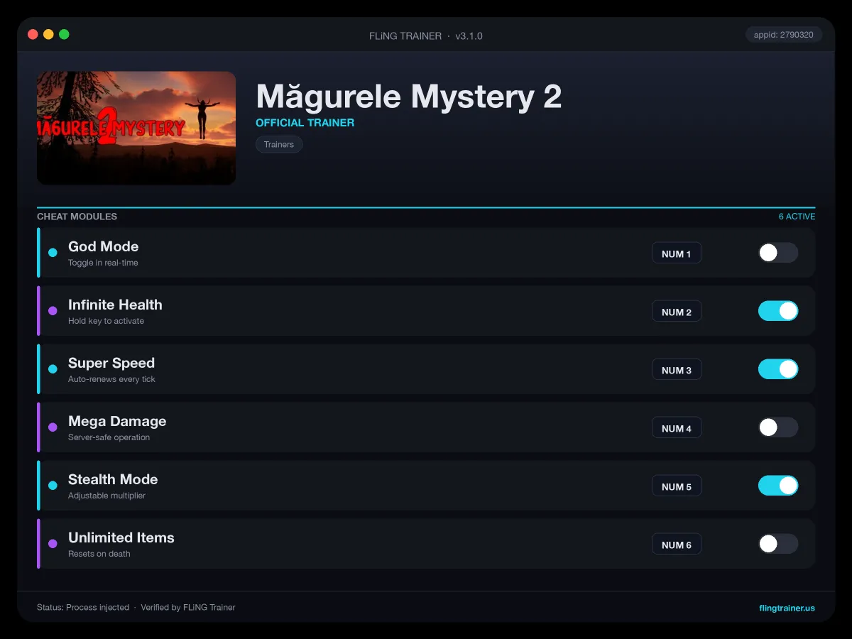 Măgurele Mystery 2 Trainer interface