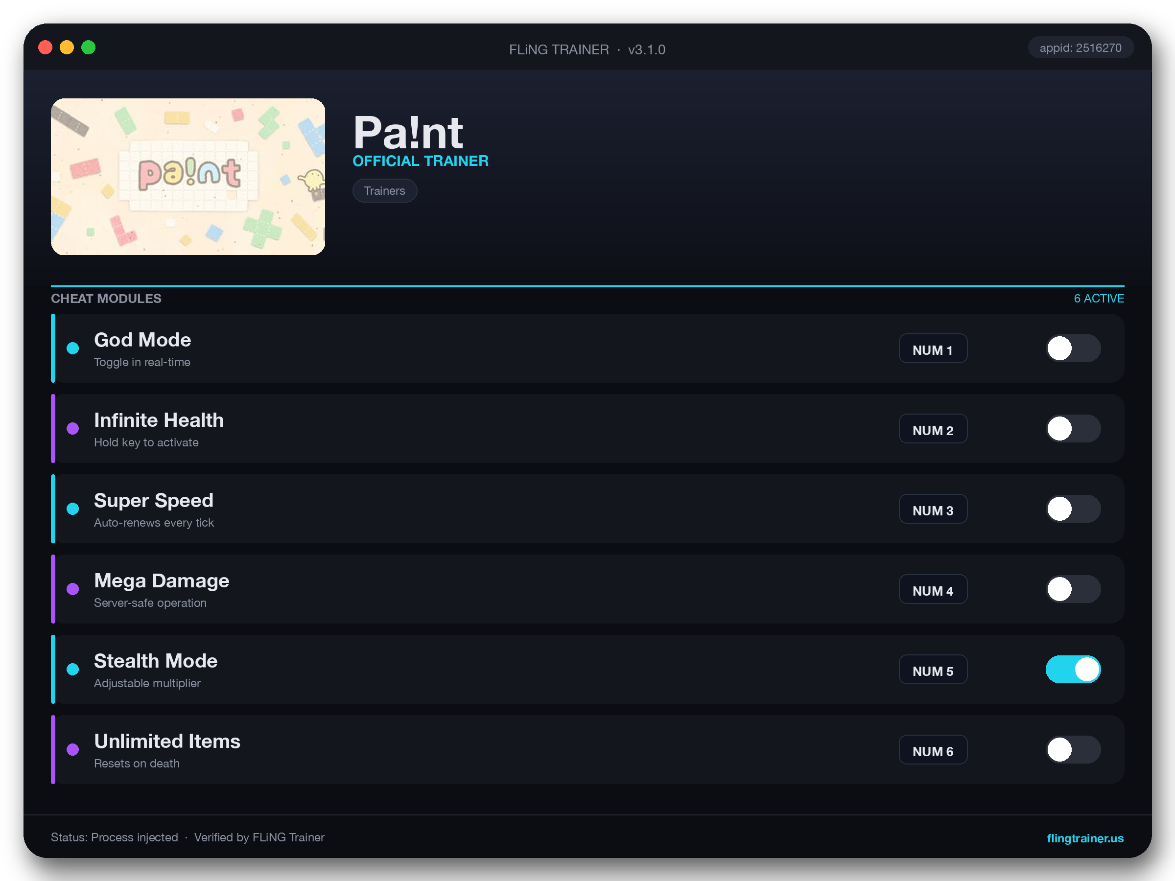 Pa!nt Trainer interface