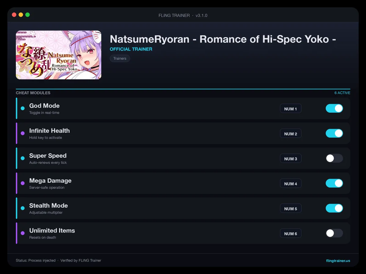 NatsumeRyoran - Romance of Hi-Spec Yoko - Trainer interface