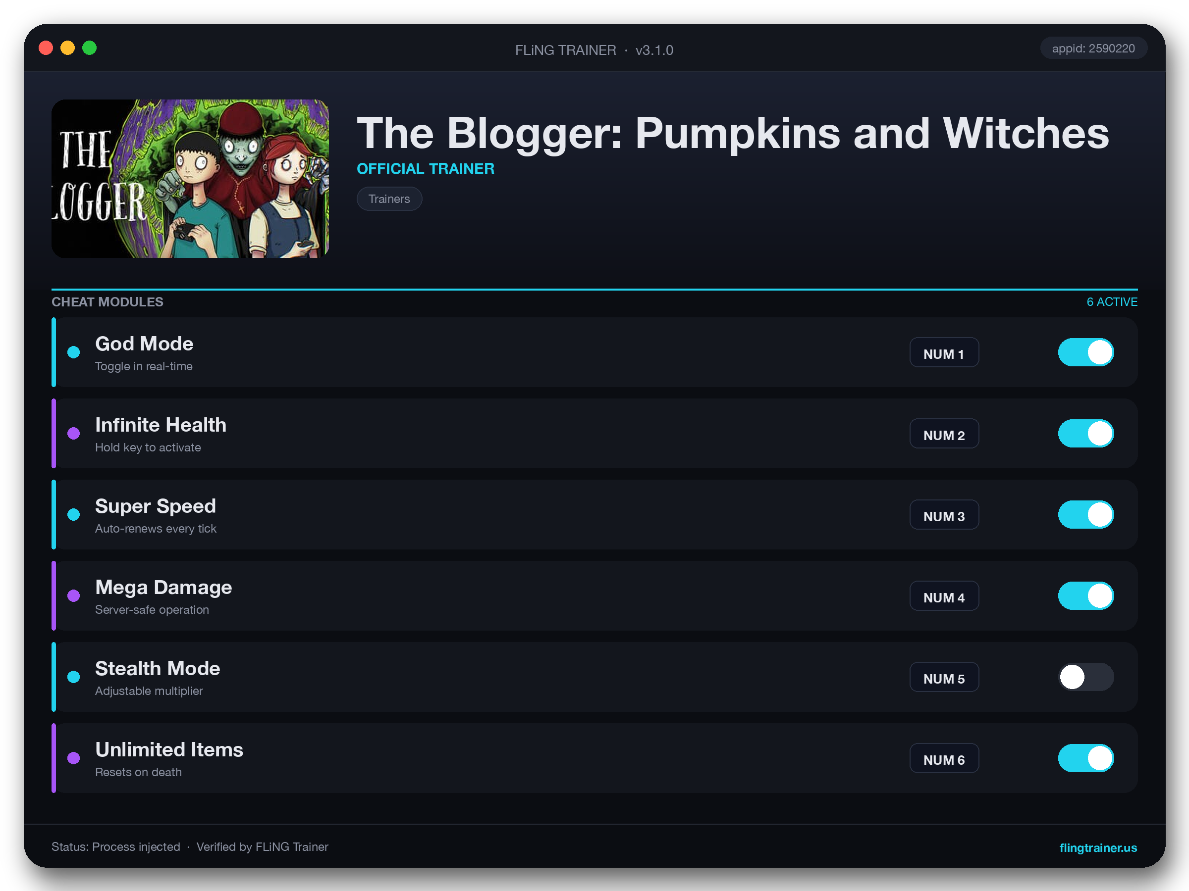 The Blogger: Pumpkins and Witches Trainer interface