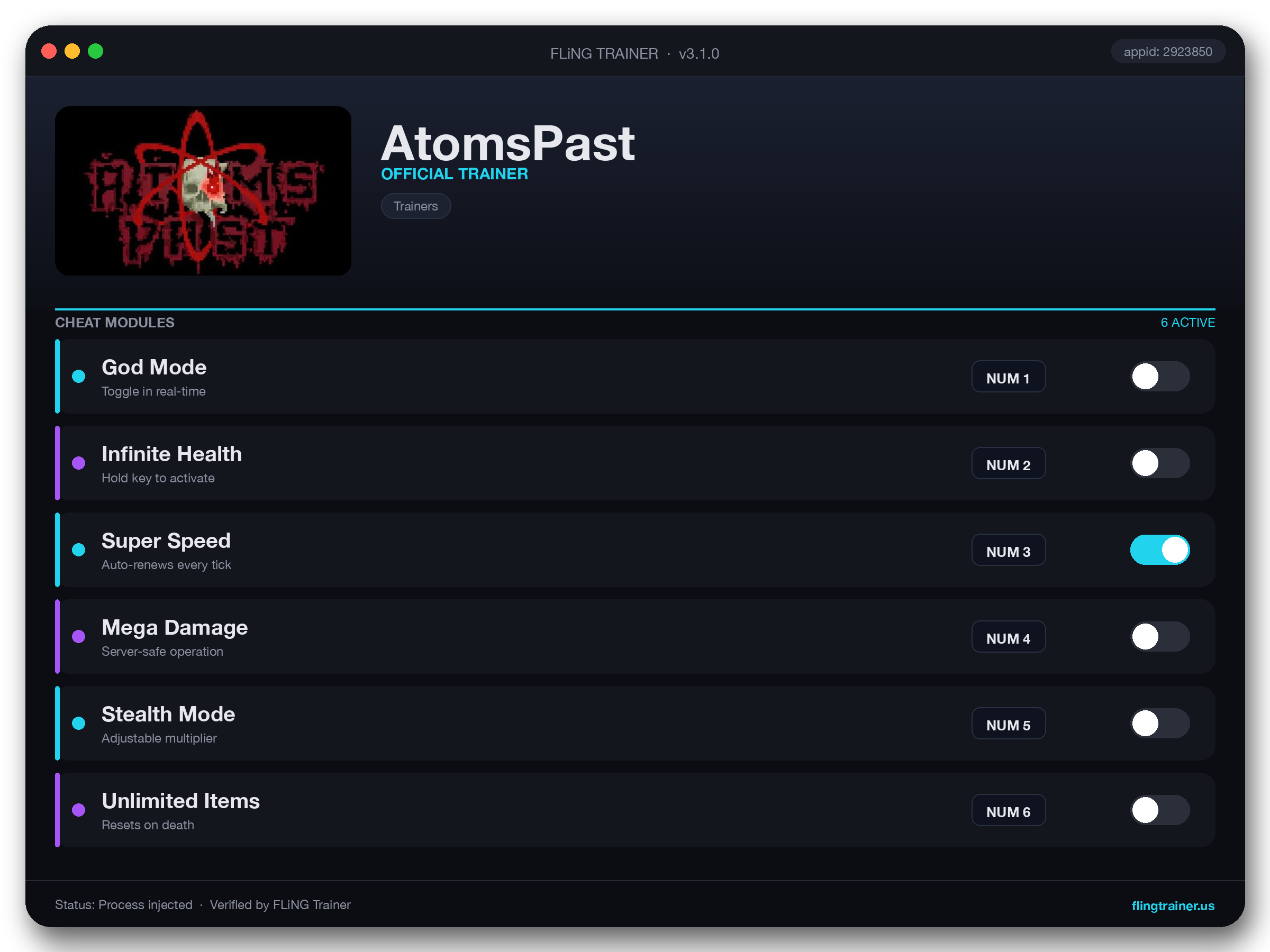AtomsPast Trainer interface