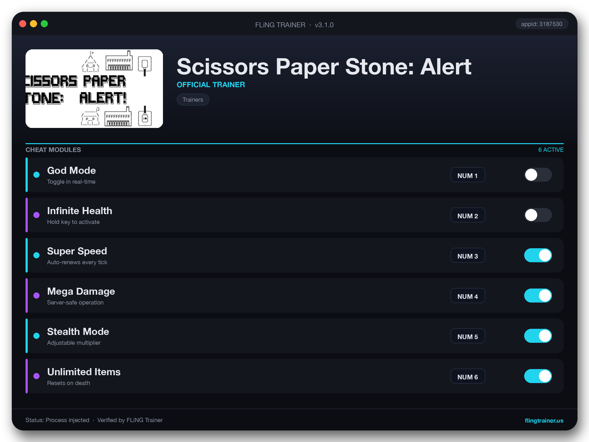 Scissors Paper Stone: Alert Trainer interface