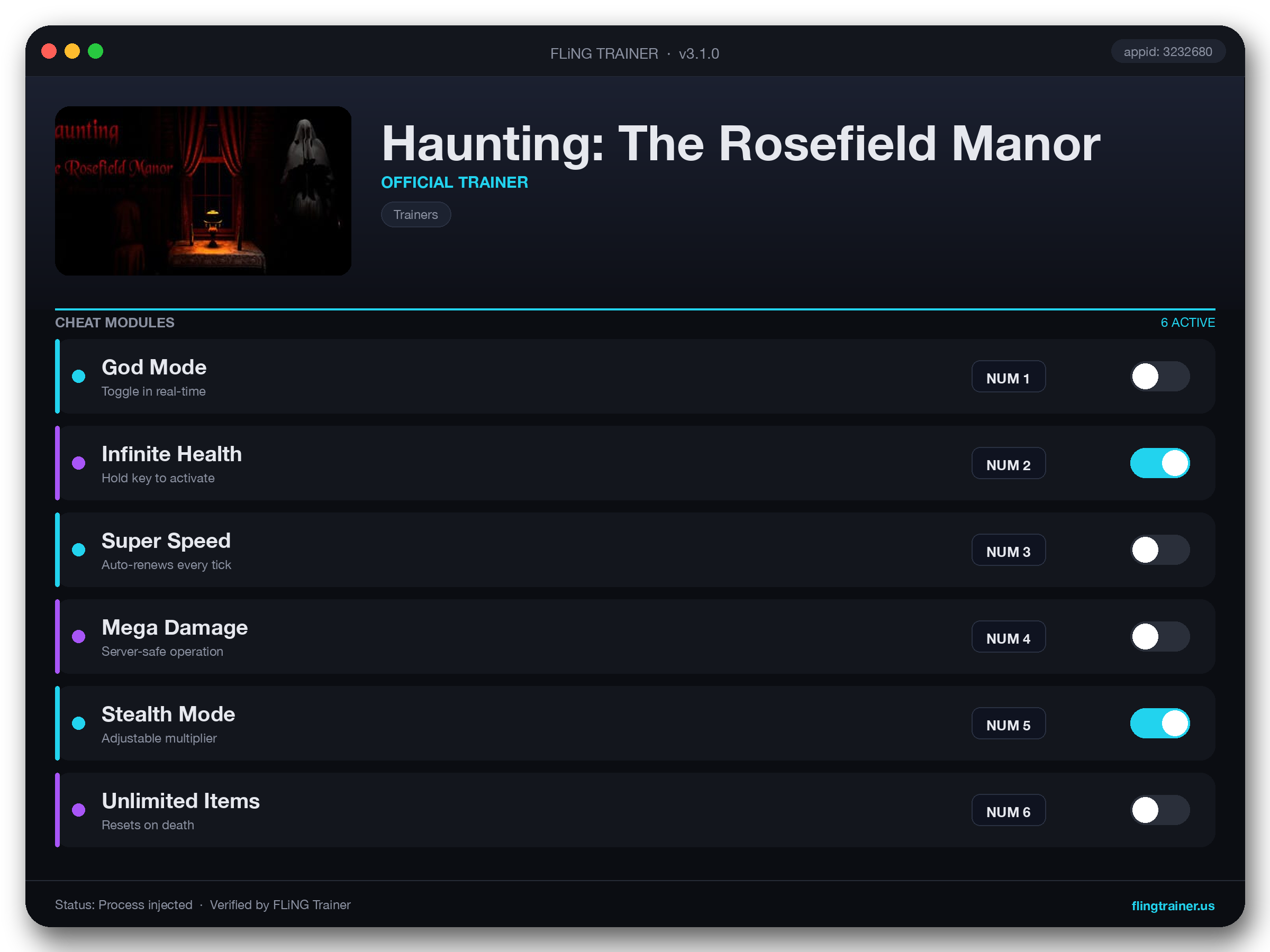 Haunting: The Rosefield Manor Trainer interface