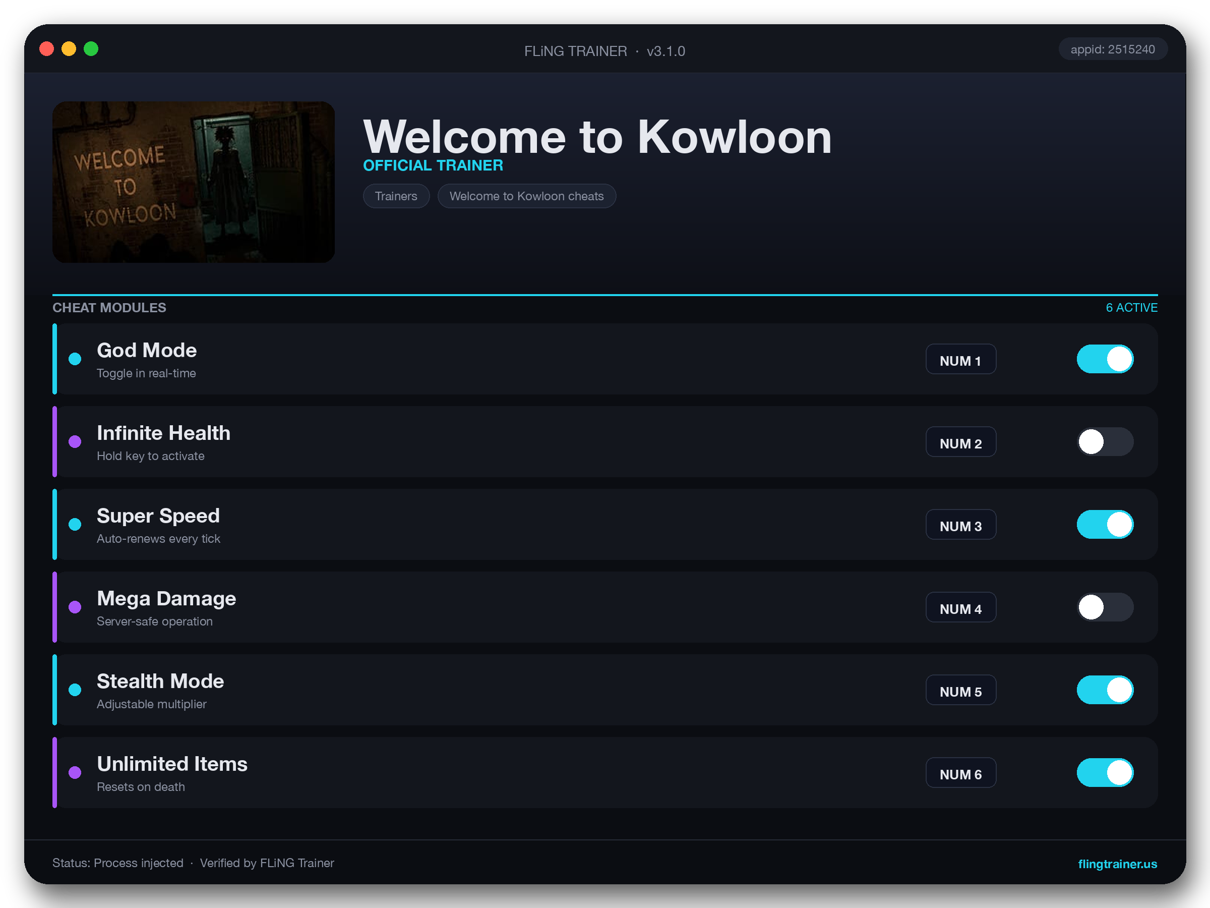 Welcome to Kowloon Trainer interface