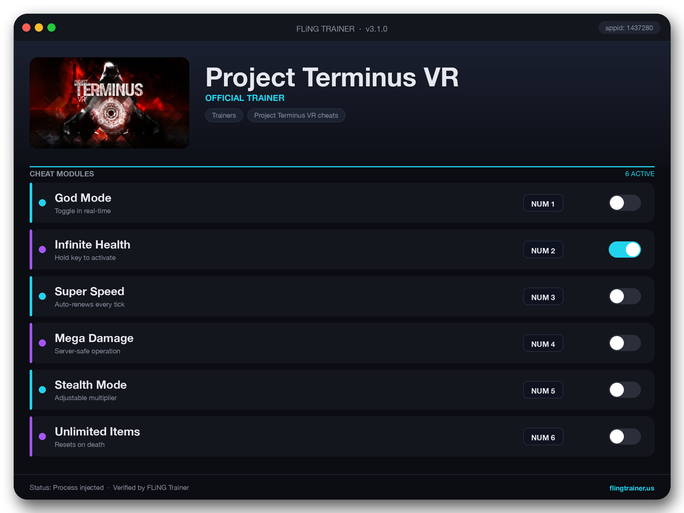 Project Terminus VR Trainer interface