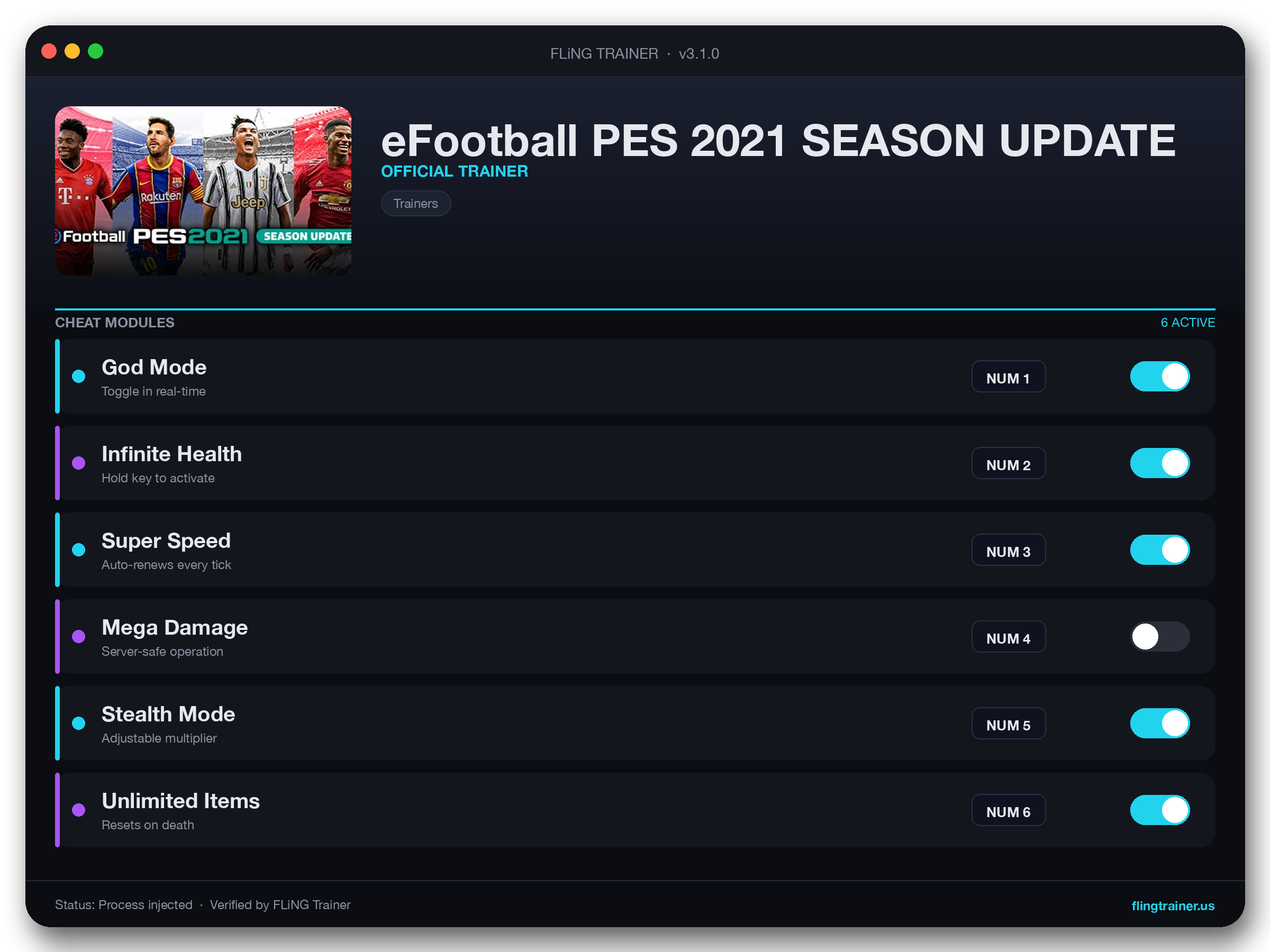 eFootball PES 2021 SEASON UPDATE Trainer interface