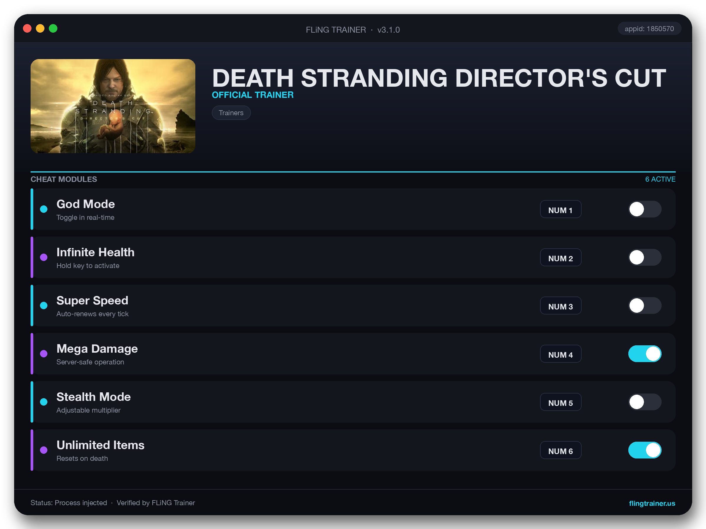 DEATH STRANDING DIRECTOR'S CUT Trainer interface