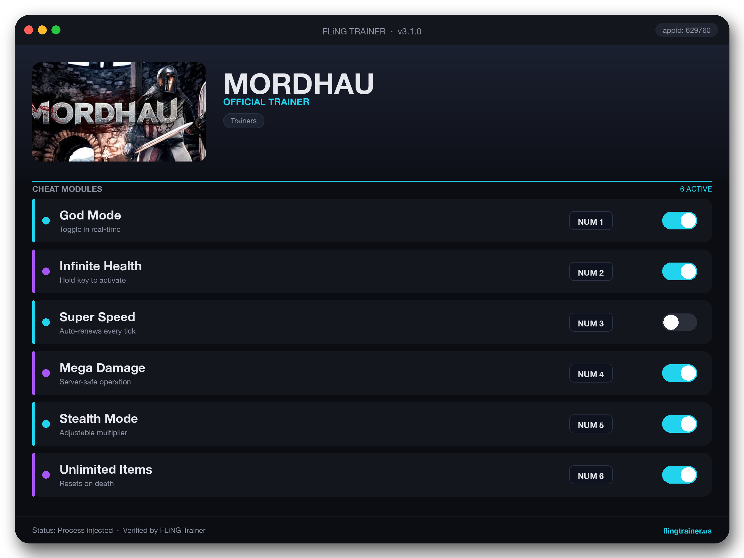 MORDHAU Trainer interface