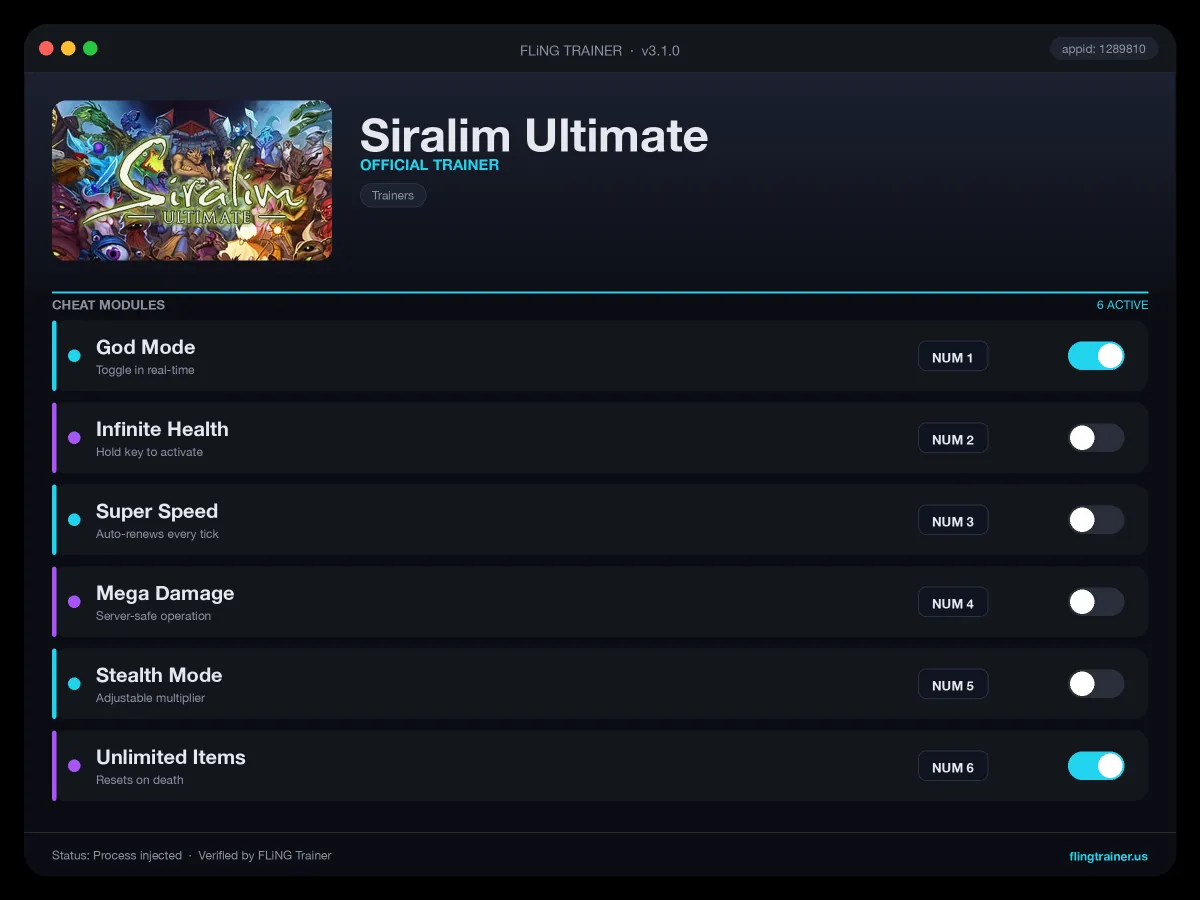 Siralim Ultimate Trainer interface