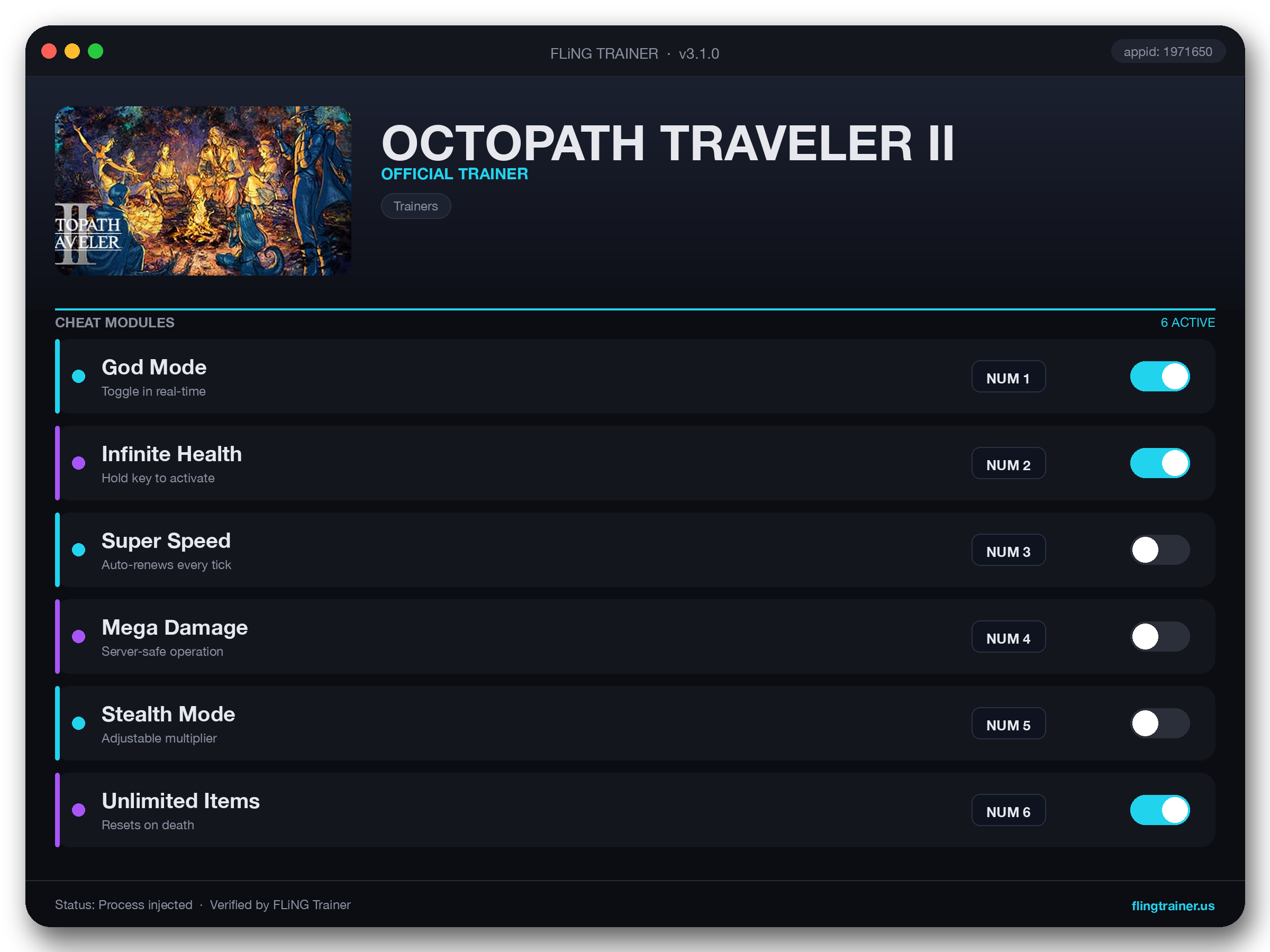 OCTOPATH TRAVELER II Trainer interface