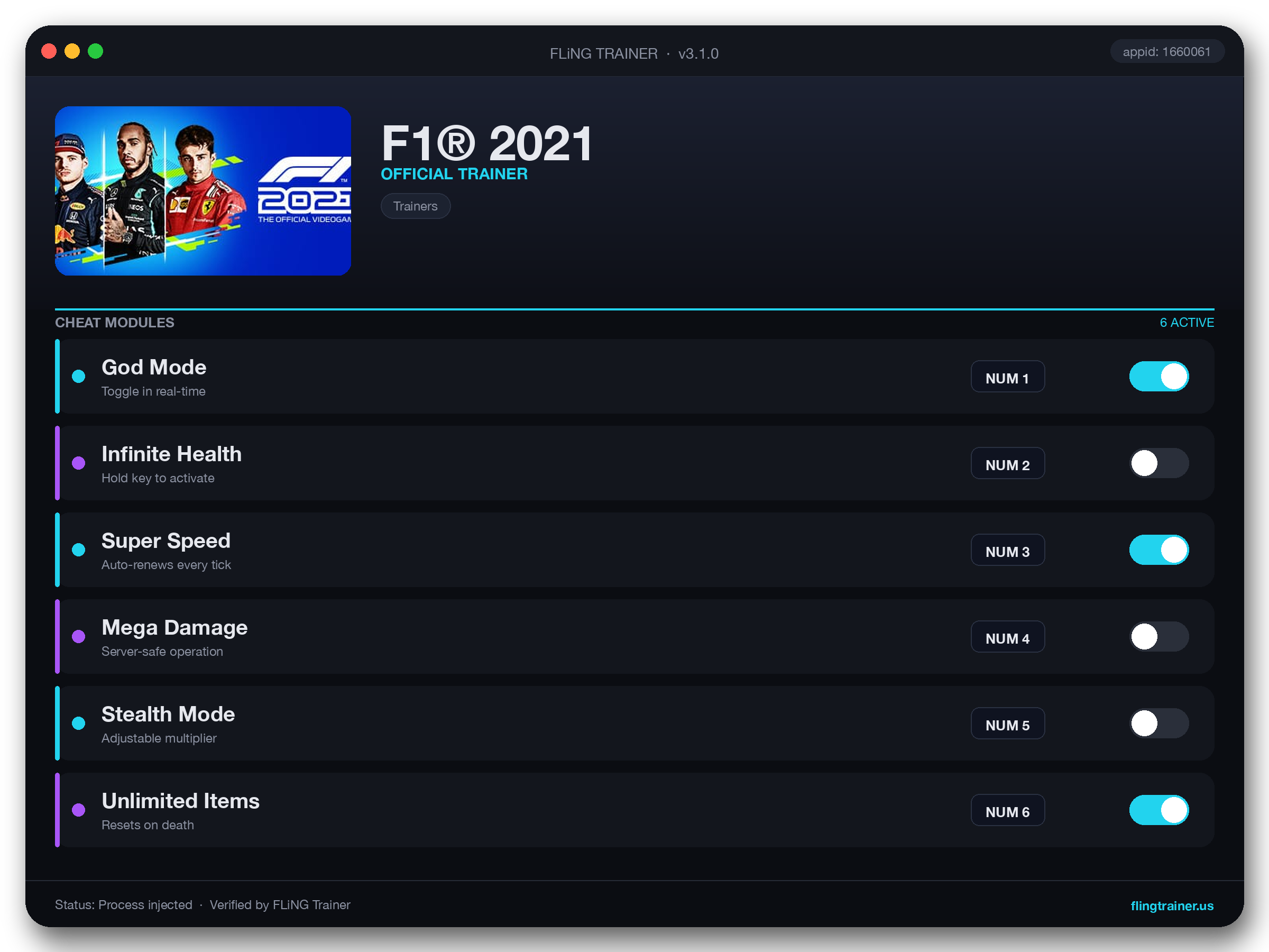 F1® 2021 Trainer interface