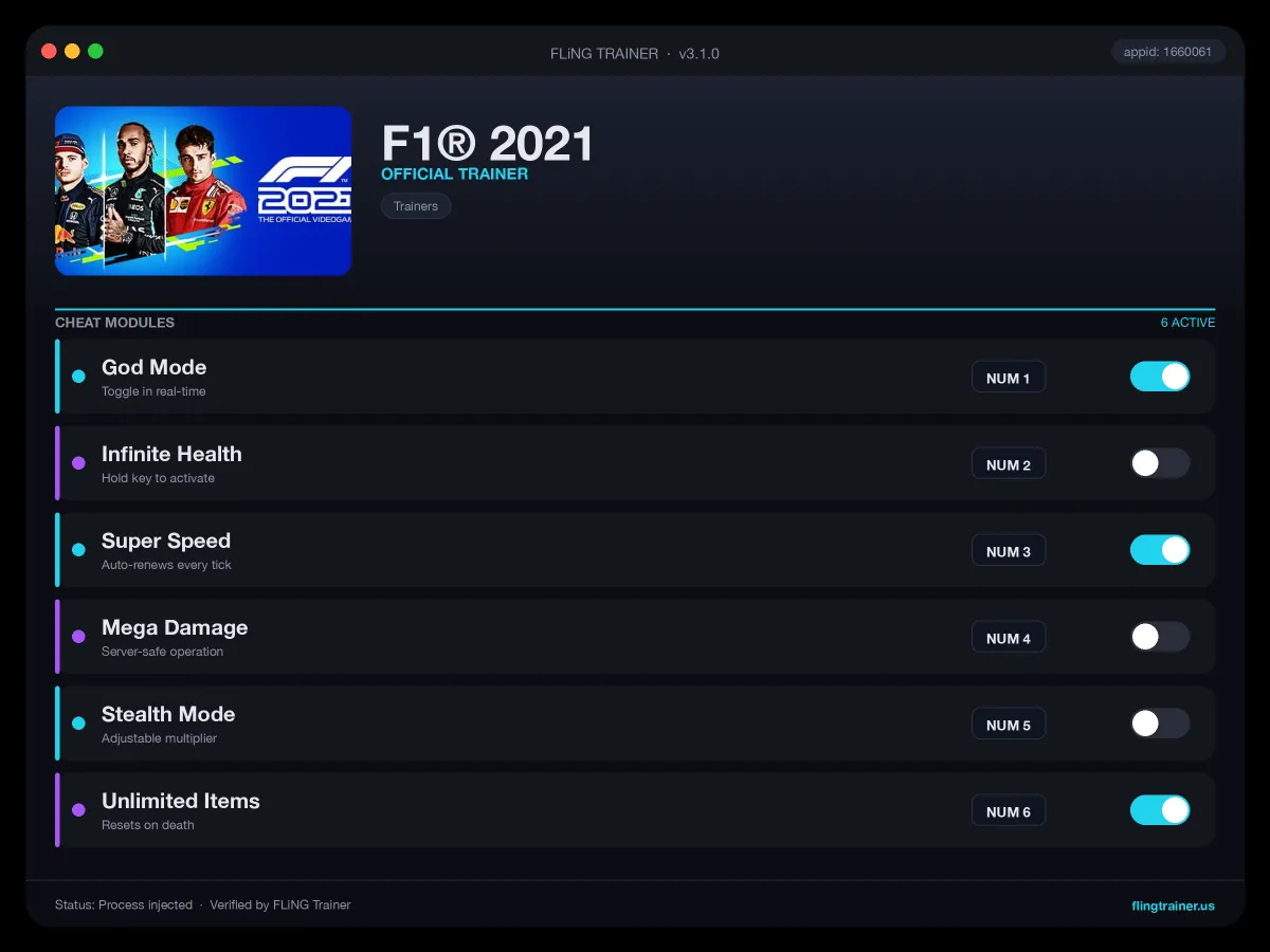 F1® 2021 Trainer interface