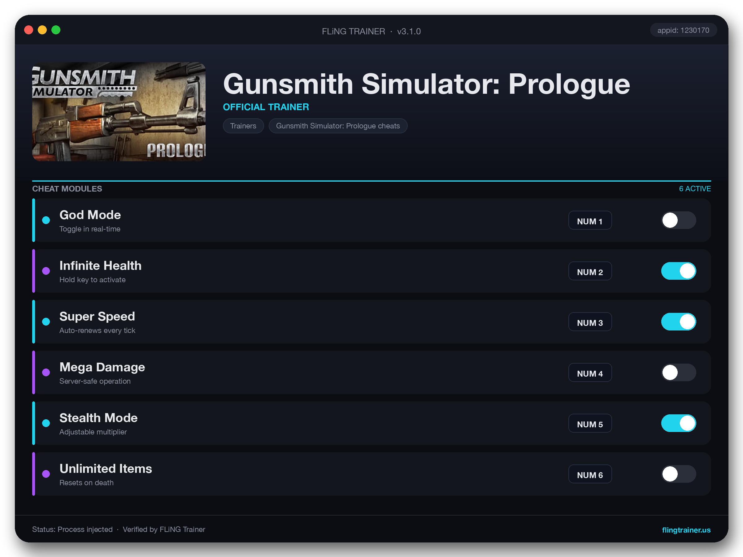 Gunsmith Simulator: Prologue Trainer interface