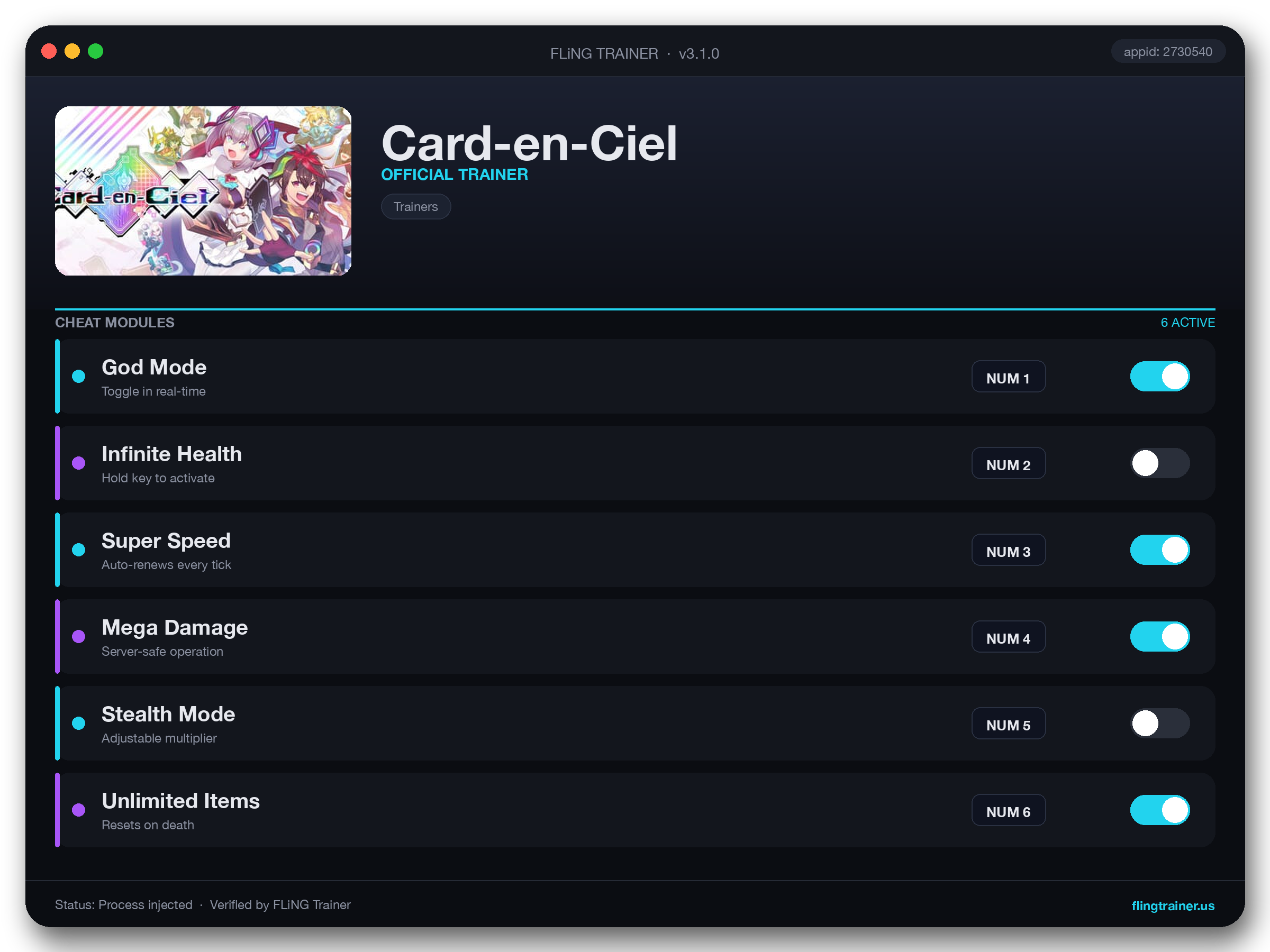 Card-en-Ciel Trainer interface