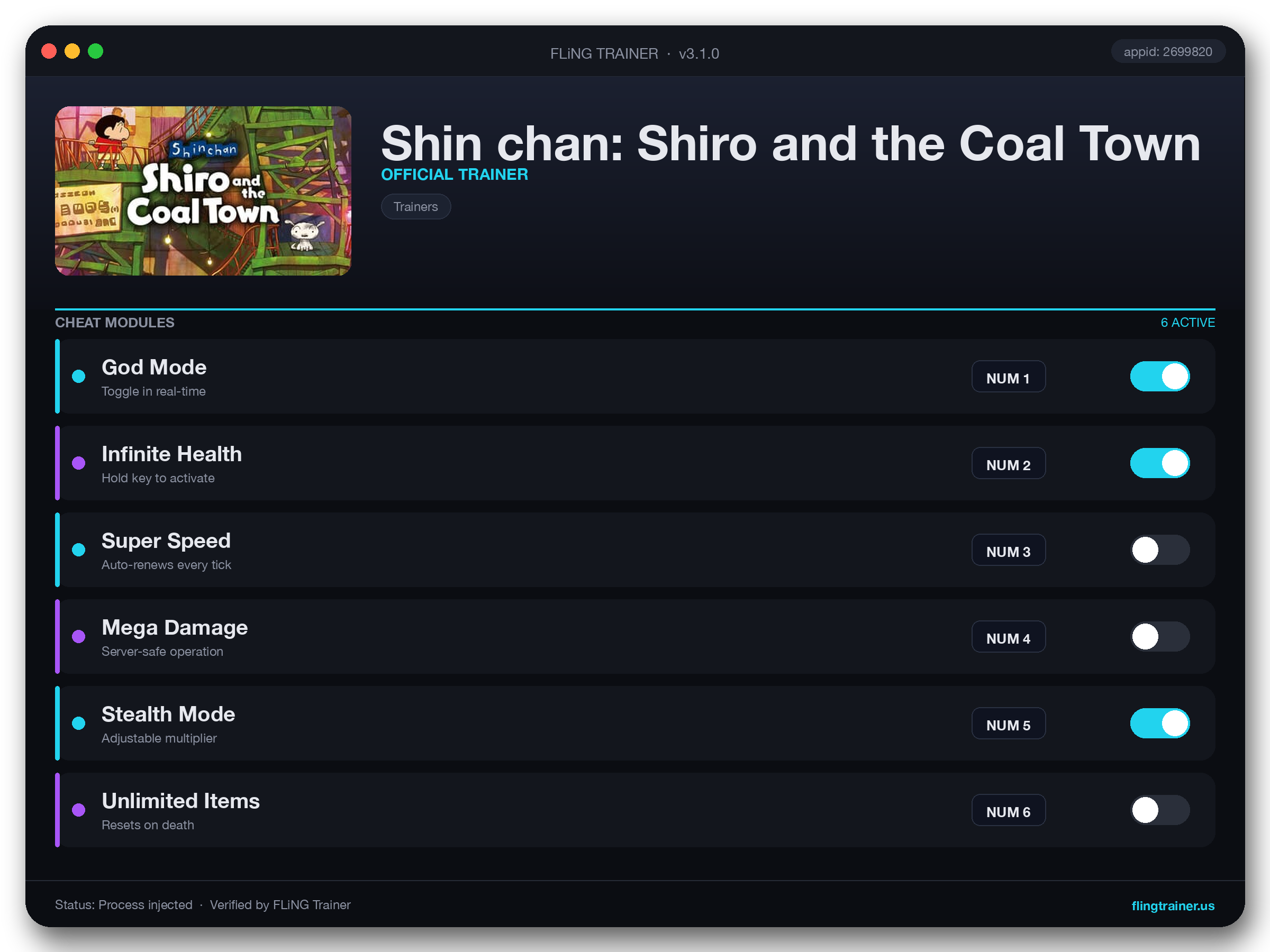 Shin chan: Shiro and the Coal Town Trainer interface