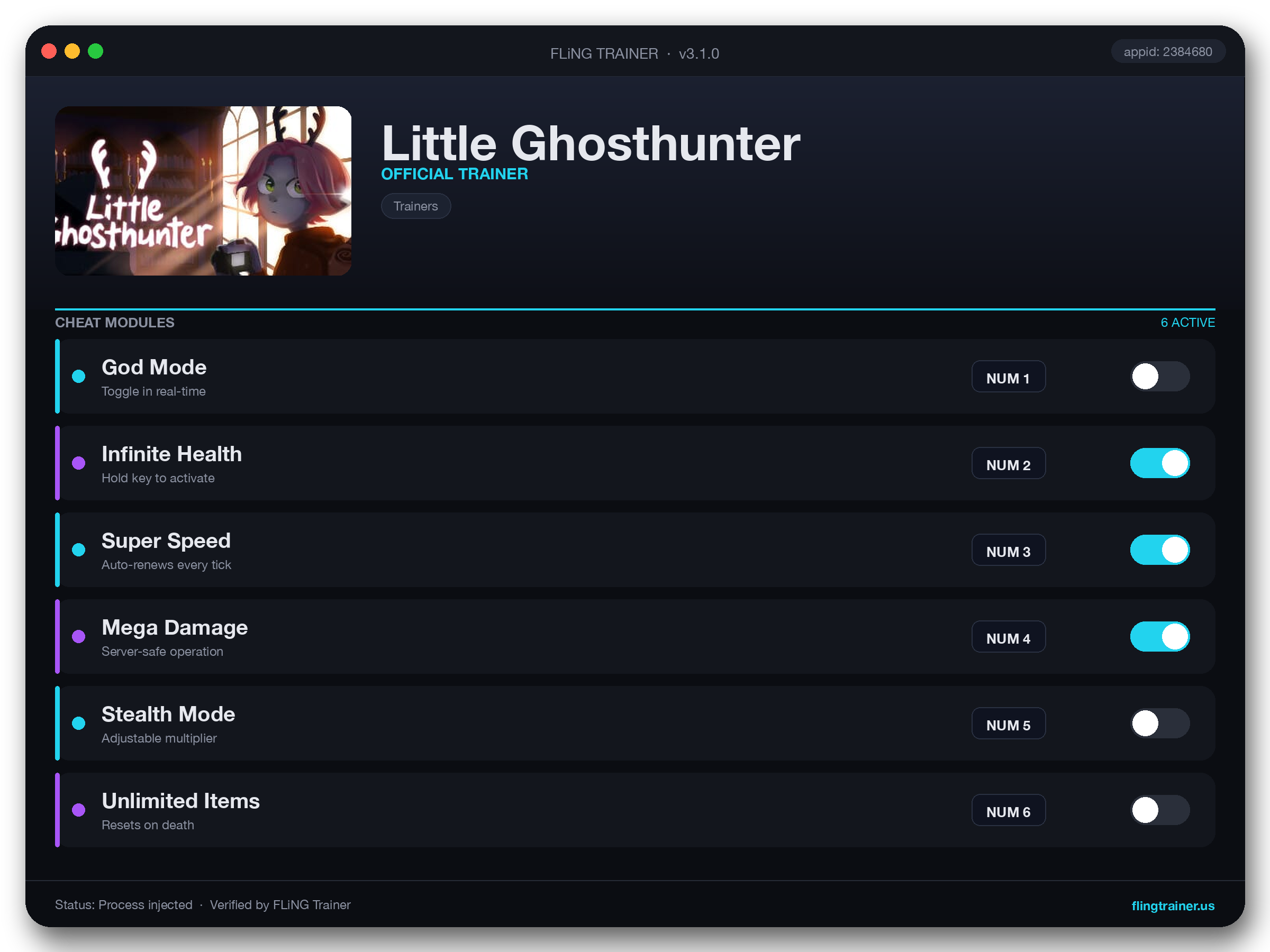 Little Ghosthunter Trainer interface