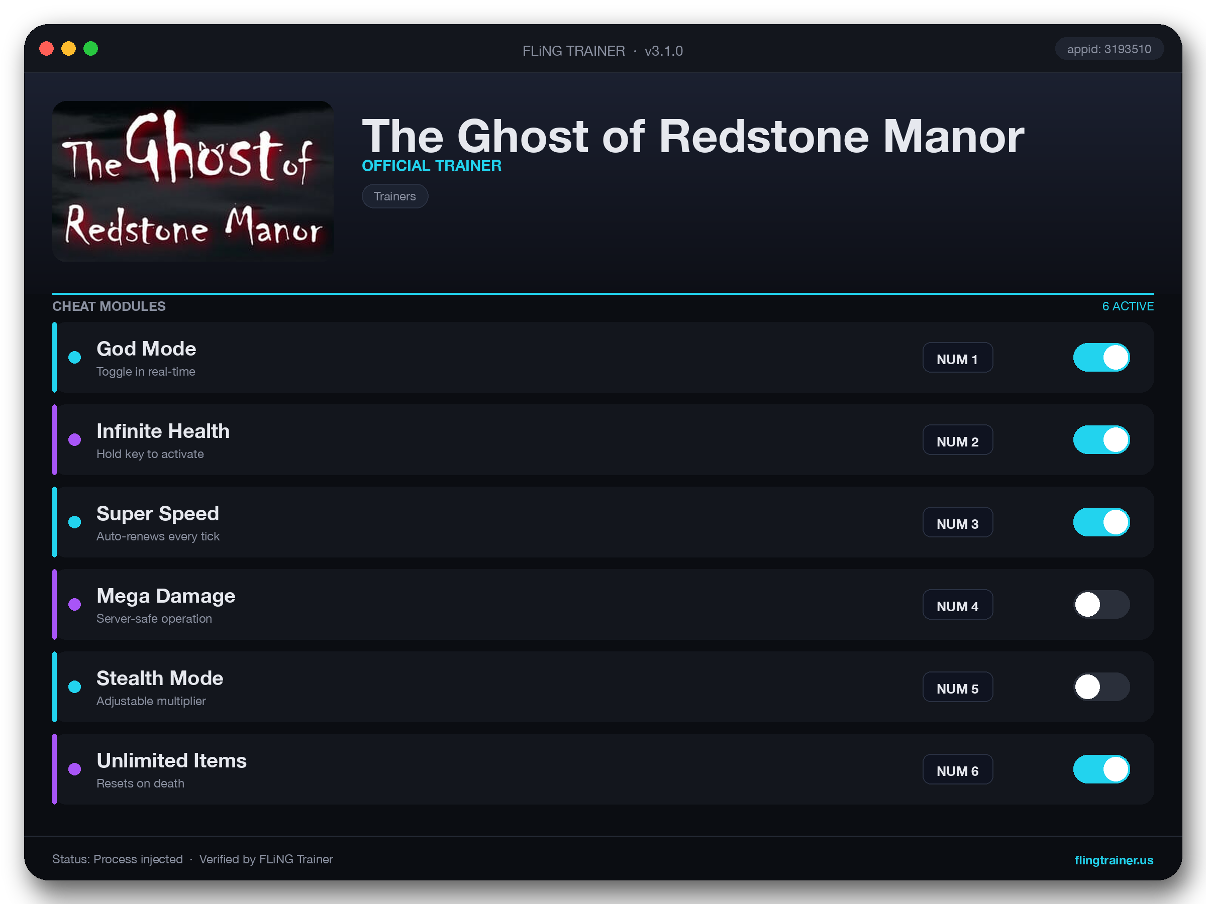 The Ghost of Redstone Manor Trainer interface