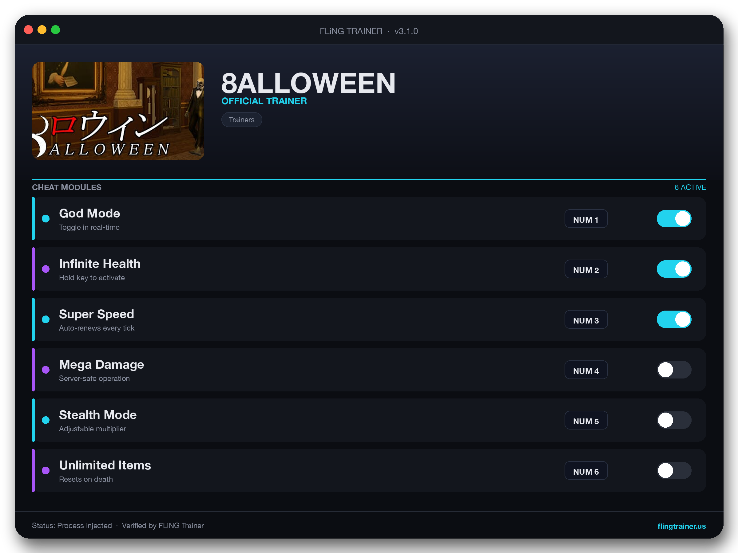 8ALLOWEEN Trainer interface