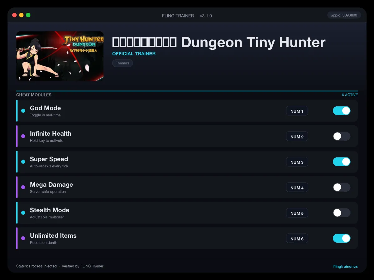 地下城与小小猎魔人 Dungeon Tiny Hunter Trainer interface