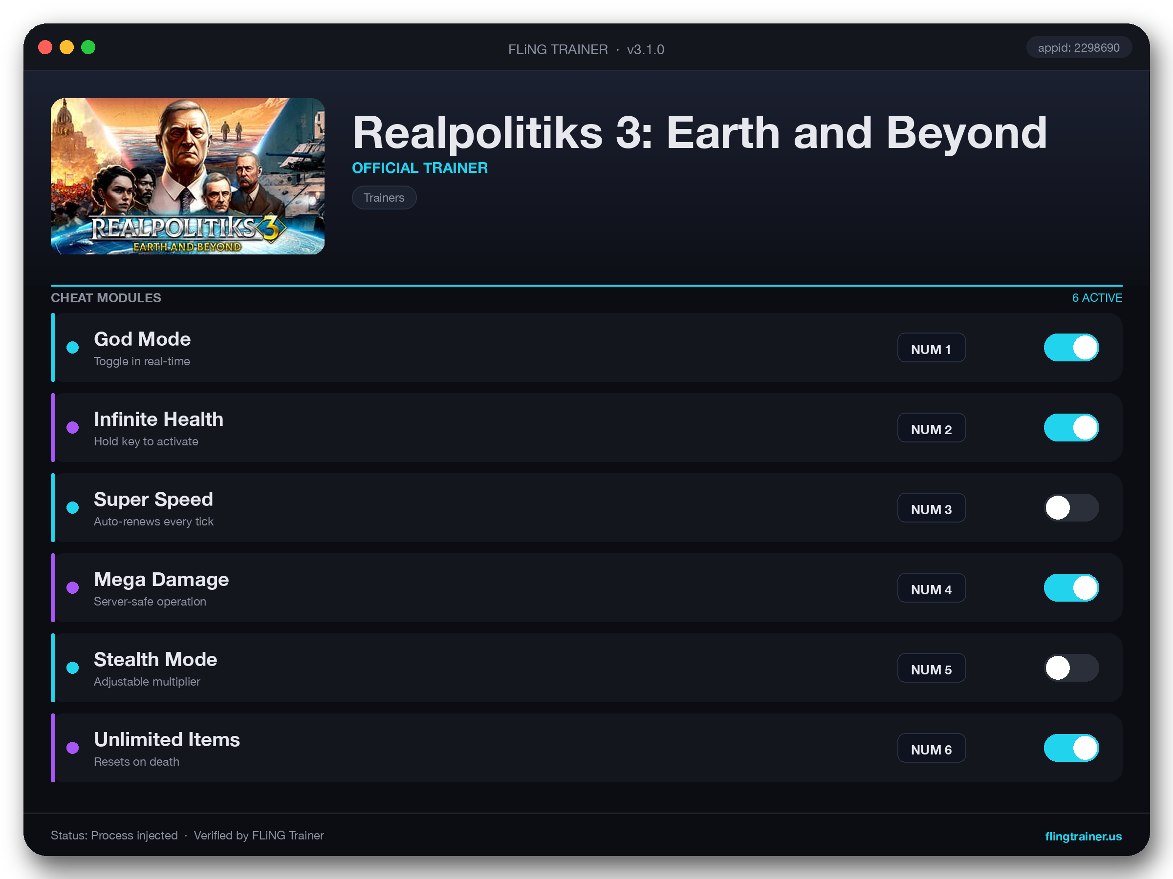 Realpolitiks 3: Earth and Beyond Trainer interface