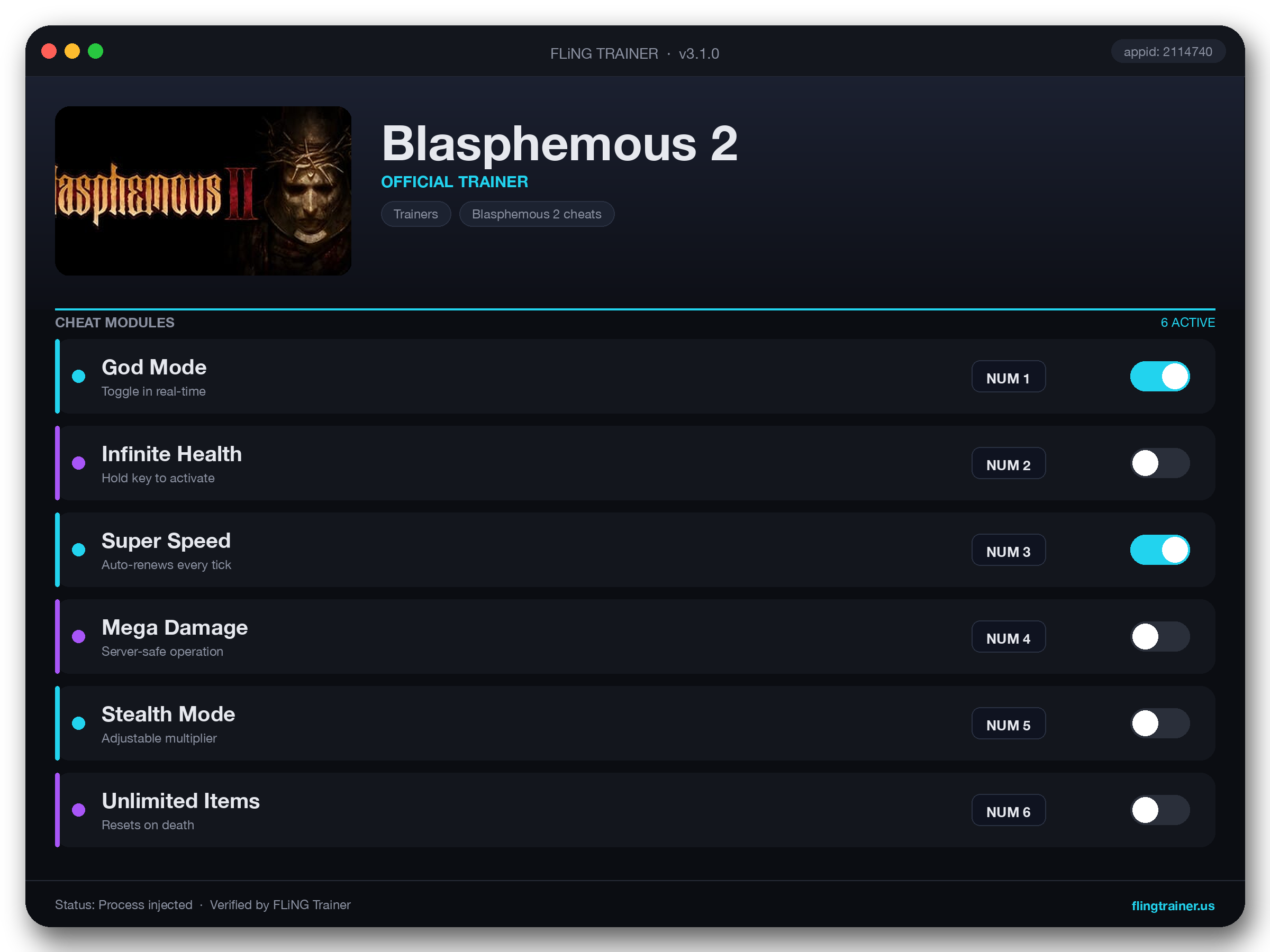 Blasphemous 2 Trainer interface