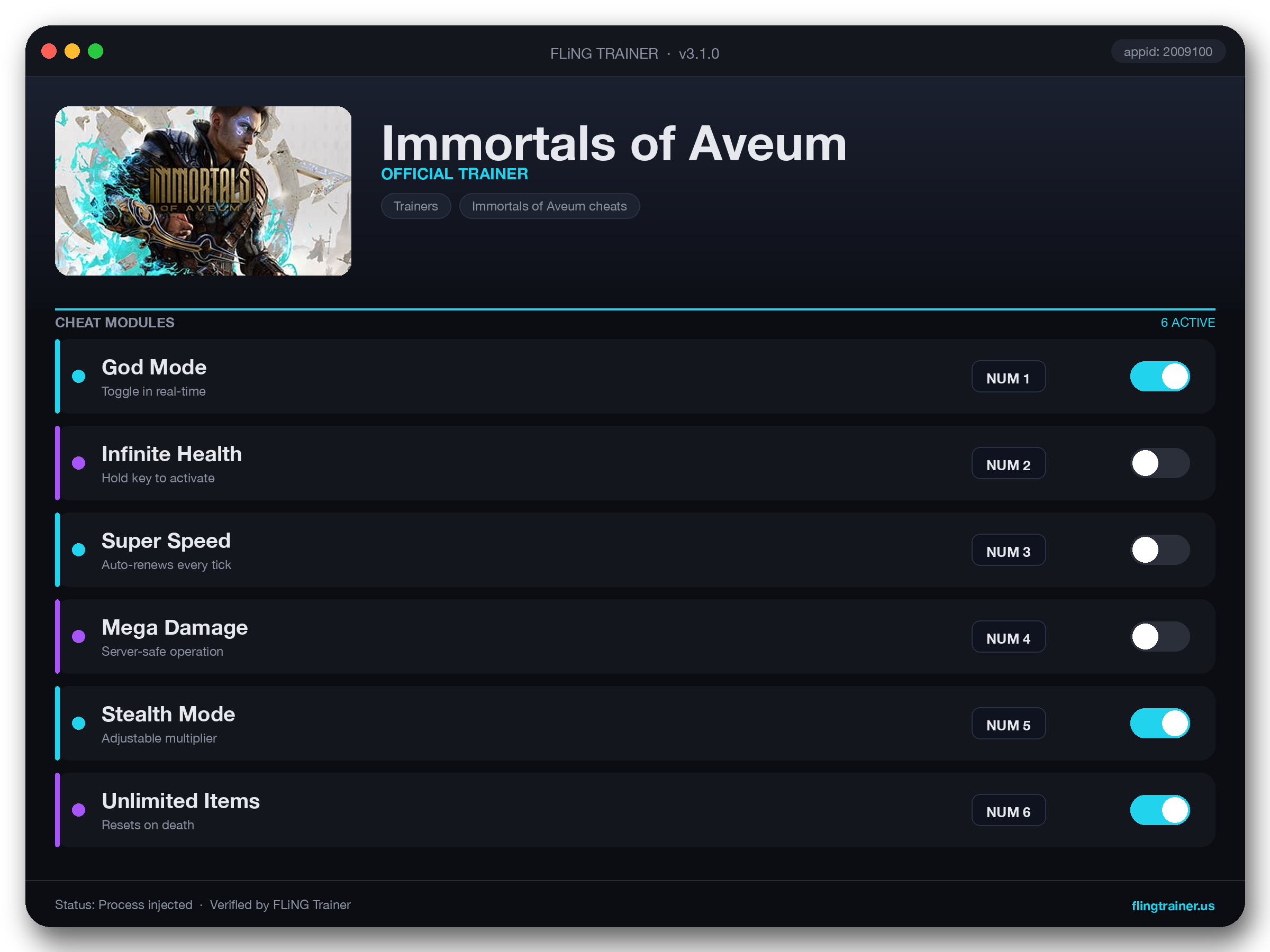 Immortals of Aveum Trainer interface