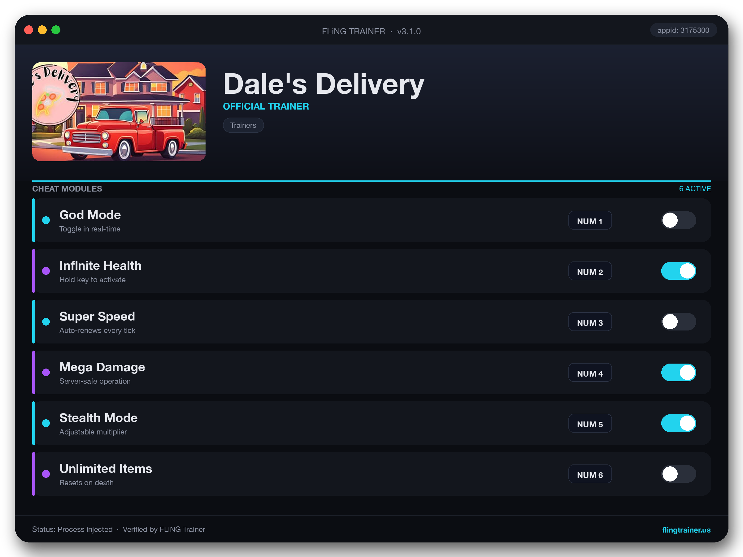 Dale's Delivery Trainer interface