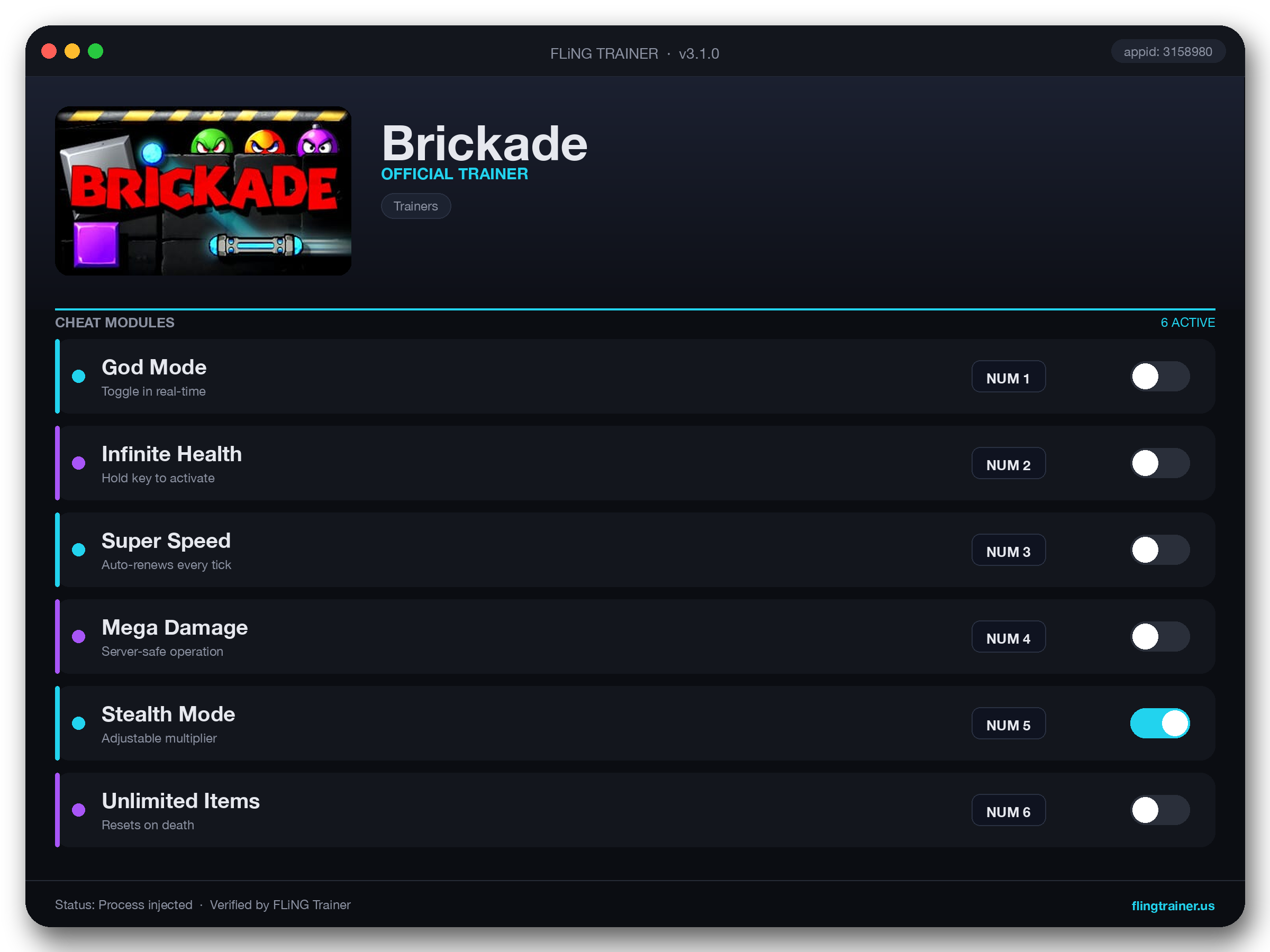 Brickade Trainer interface