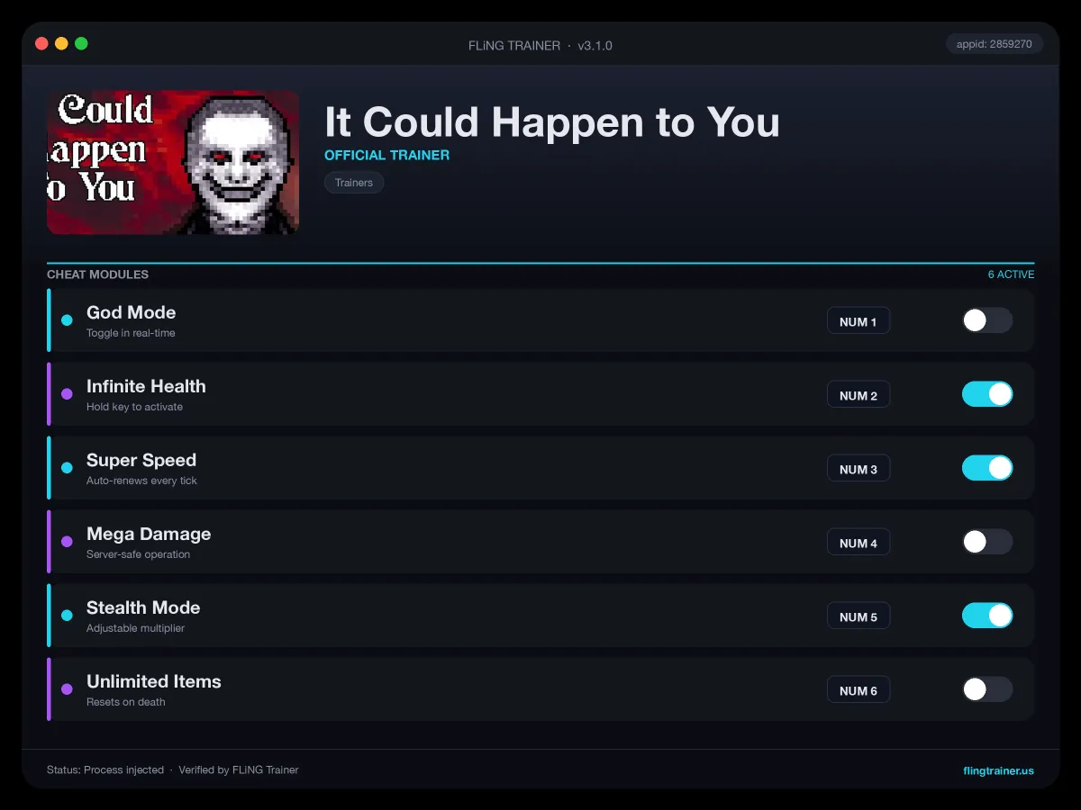 It Could Happen to You Trainer interface