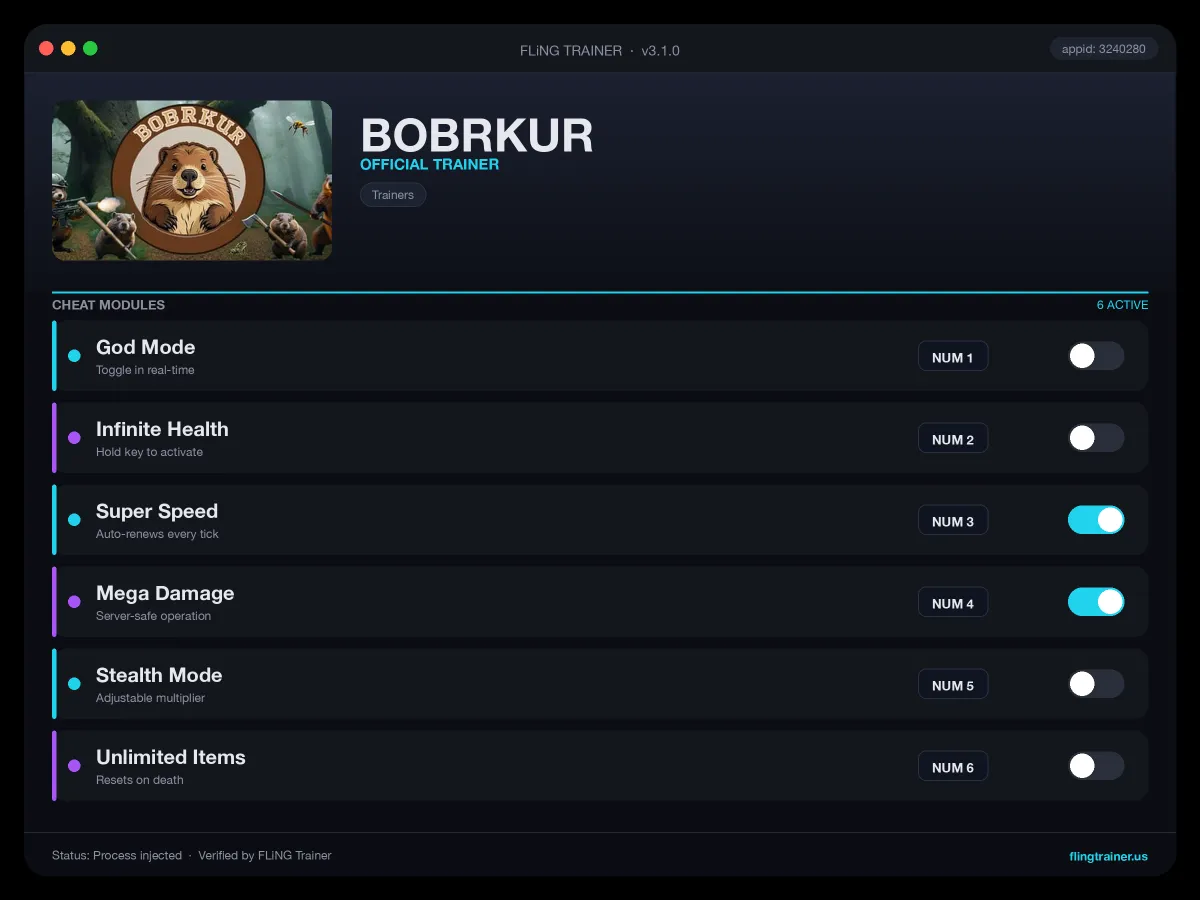BOBRKUR Trainer interface