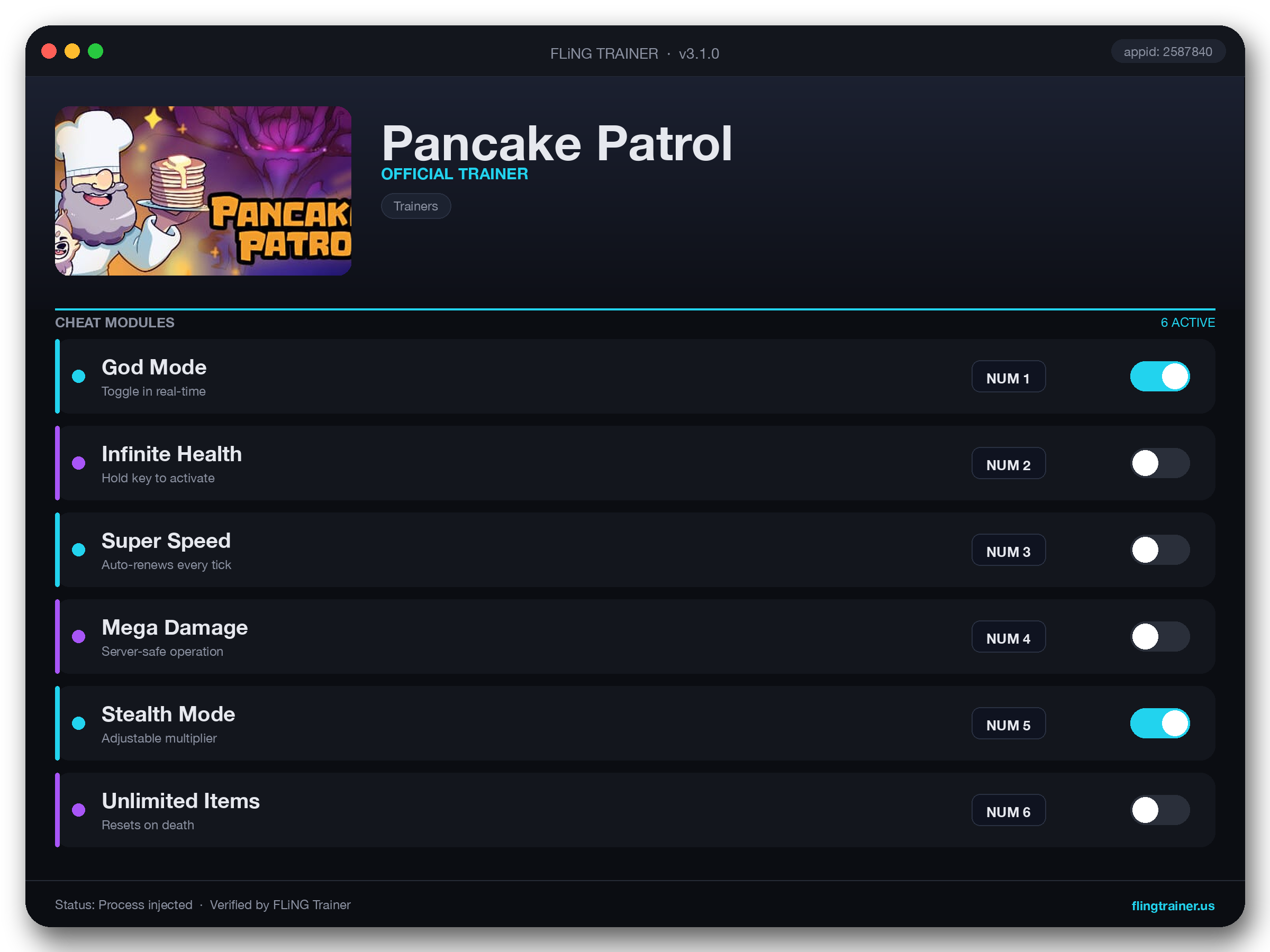 Pancake Patrol Trainer interface