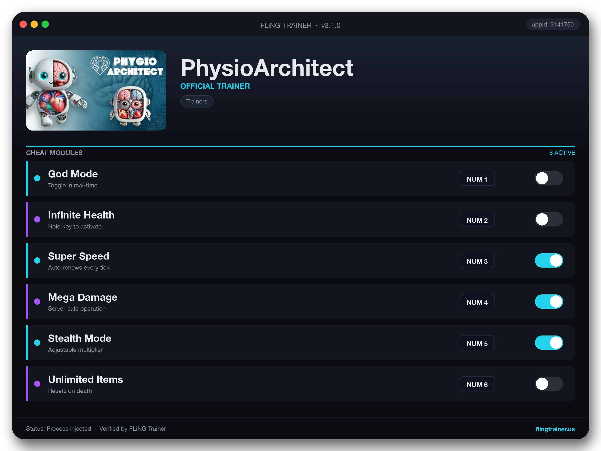 PhysioArchitect Trainer interface