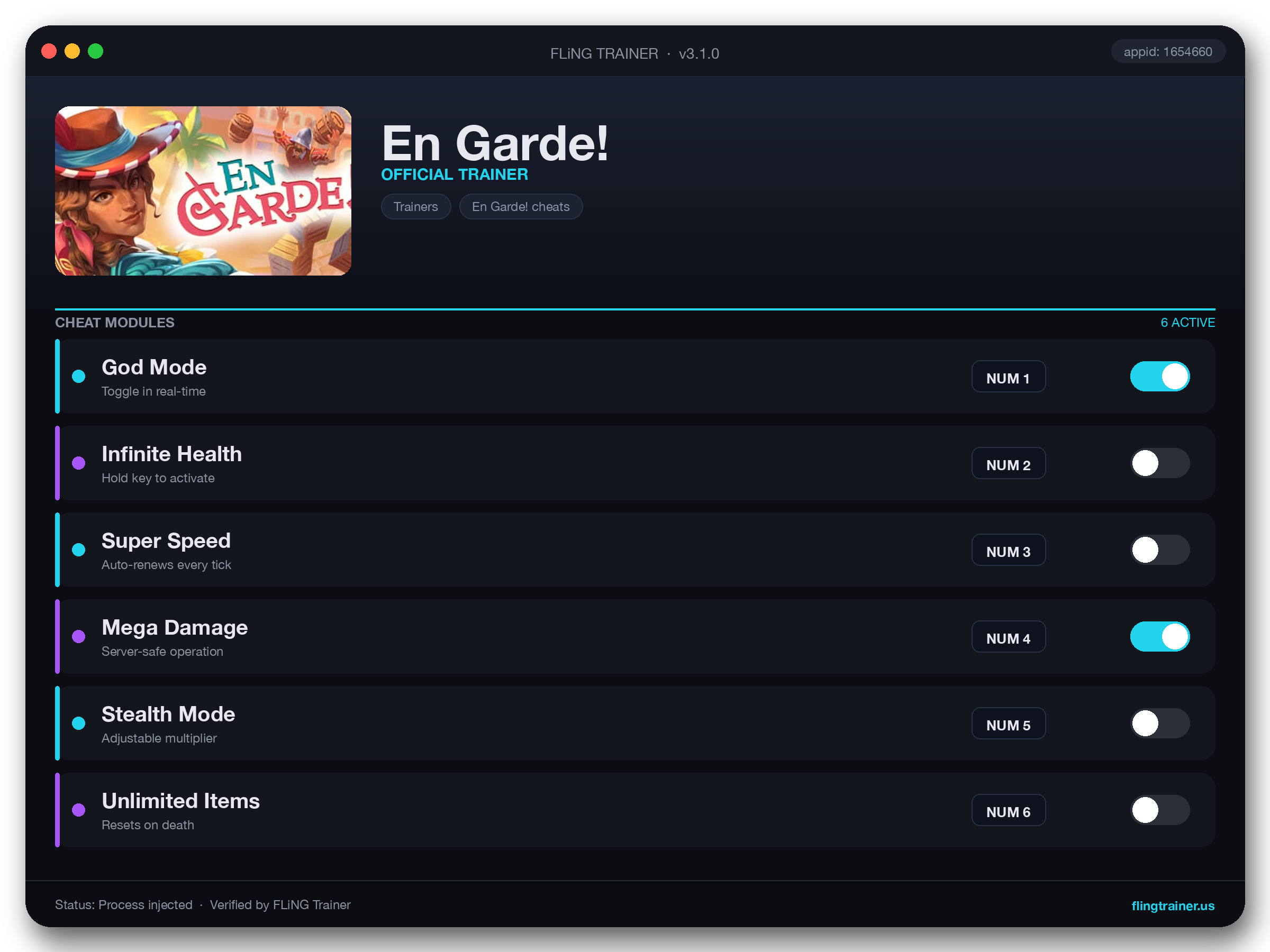 En Garde! Trainer interface