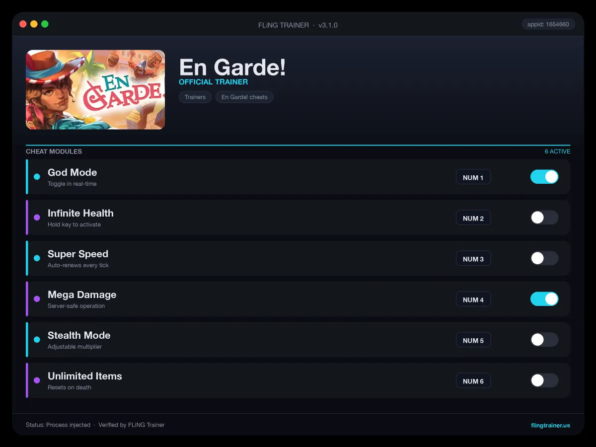 En Garde! Trainer interface